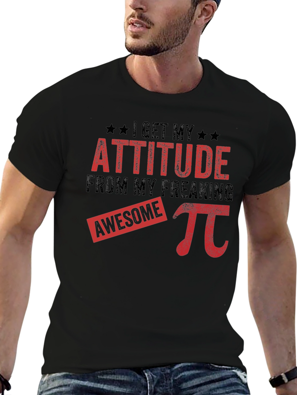 Awesome Pi Attitude Black T-Shirt