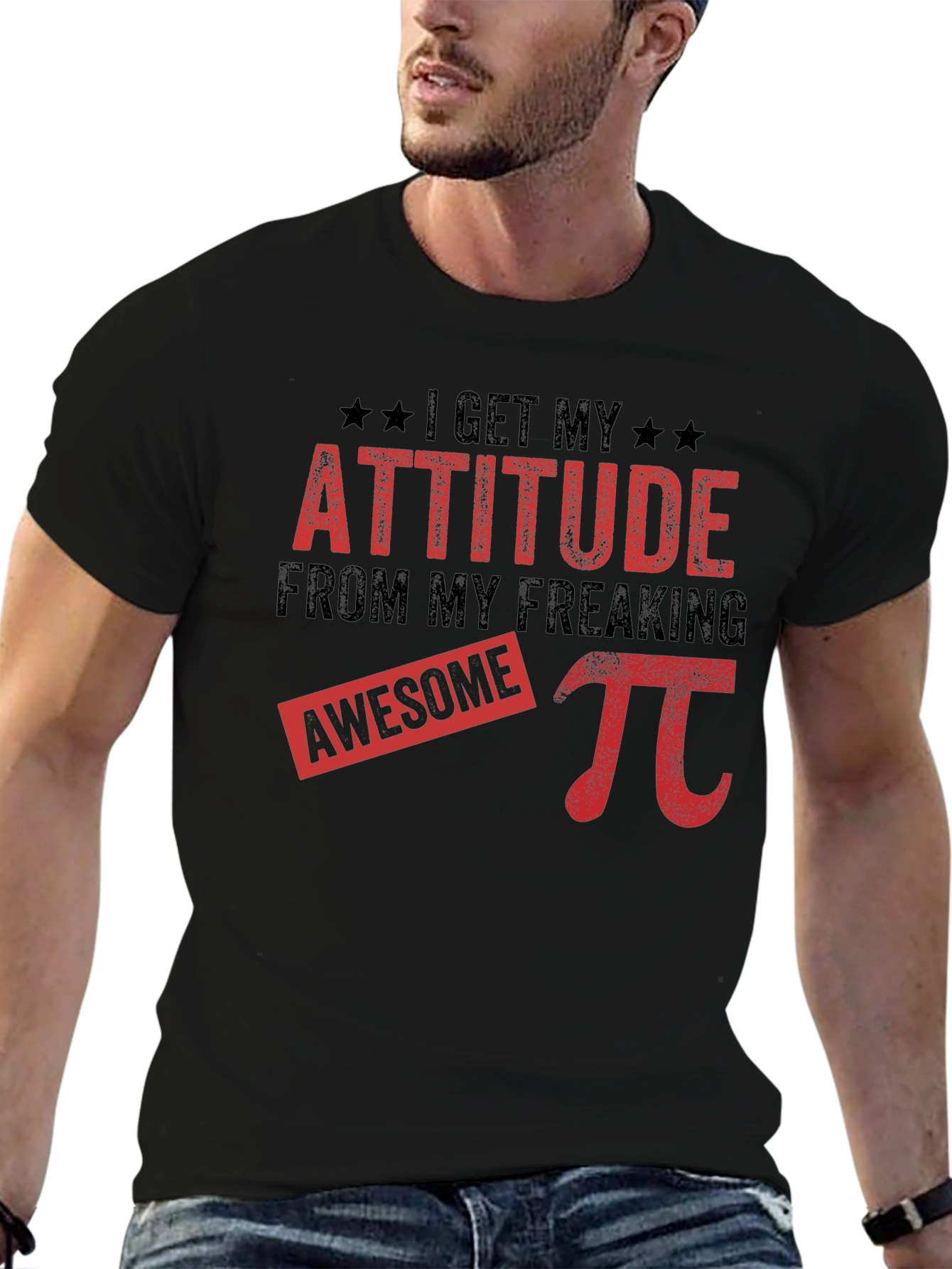 Awesome Pi Attitude Black T-Shirt