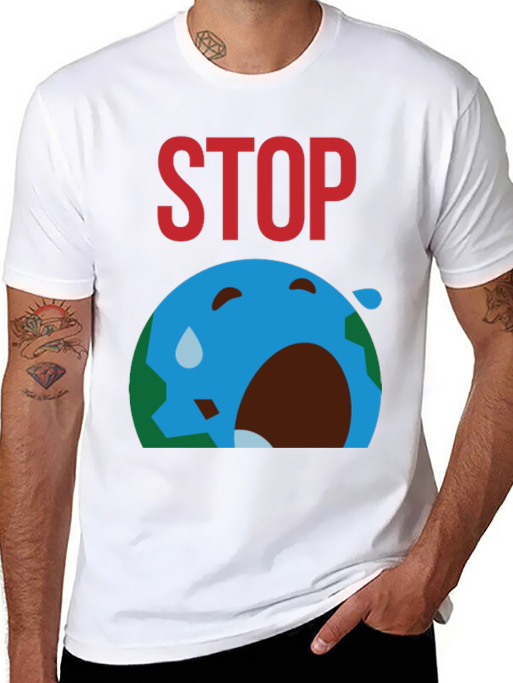 Stop Hurting Earth T-Shirt - Environmental Awareness Tee
