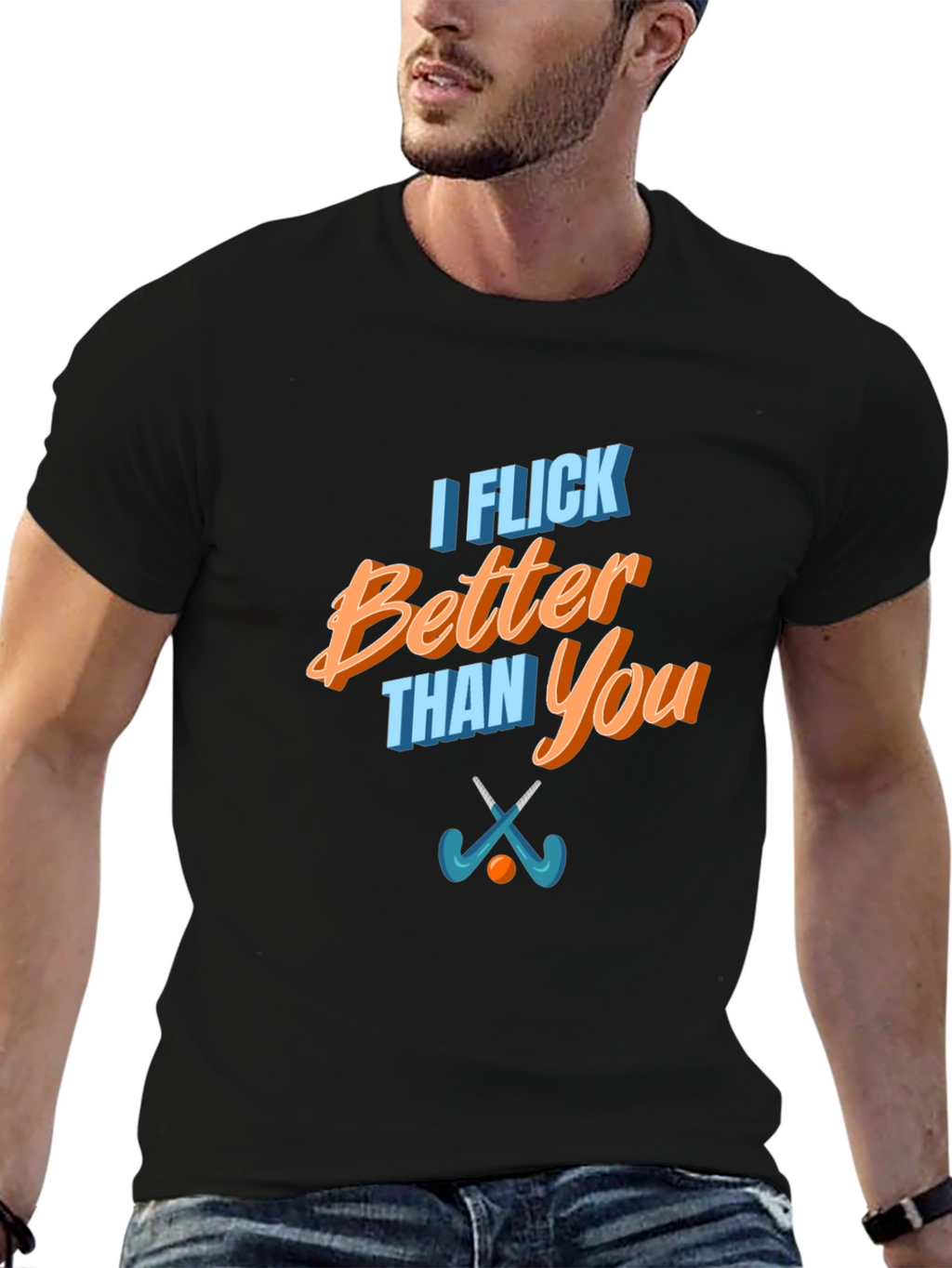 Funny I Flick Better Than You Hockey T-Shirt
