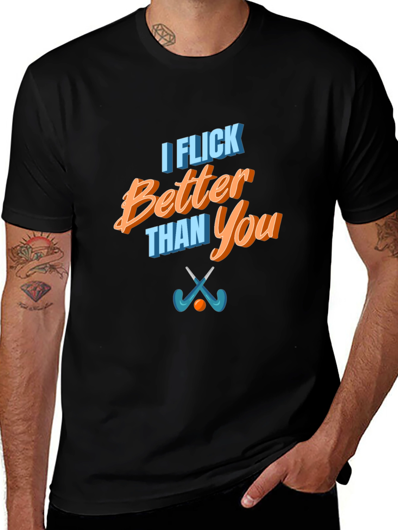 Funny I Flick Better Than You Hockey T-Shirt