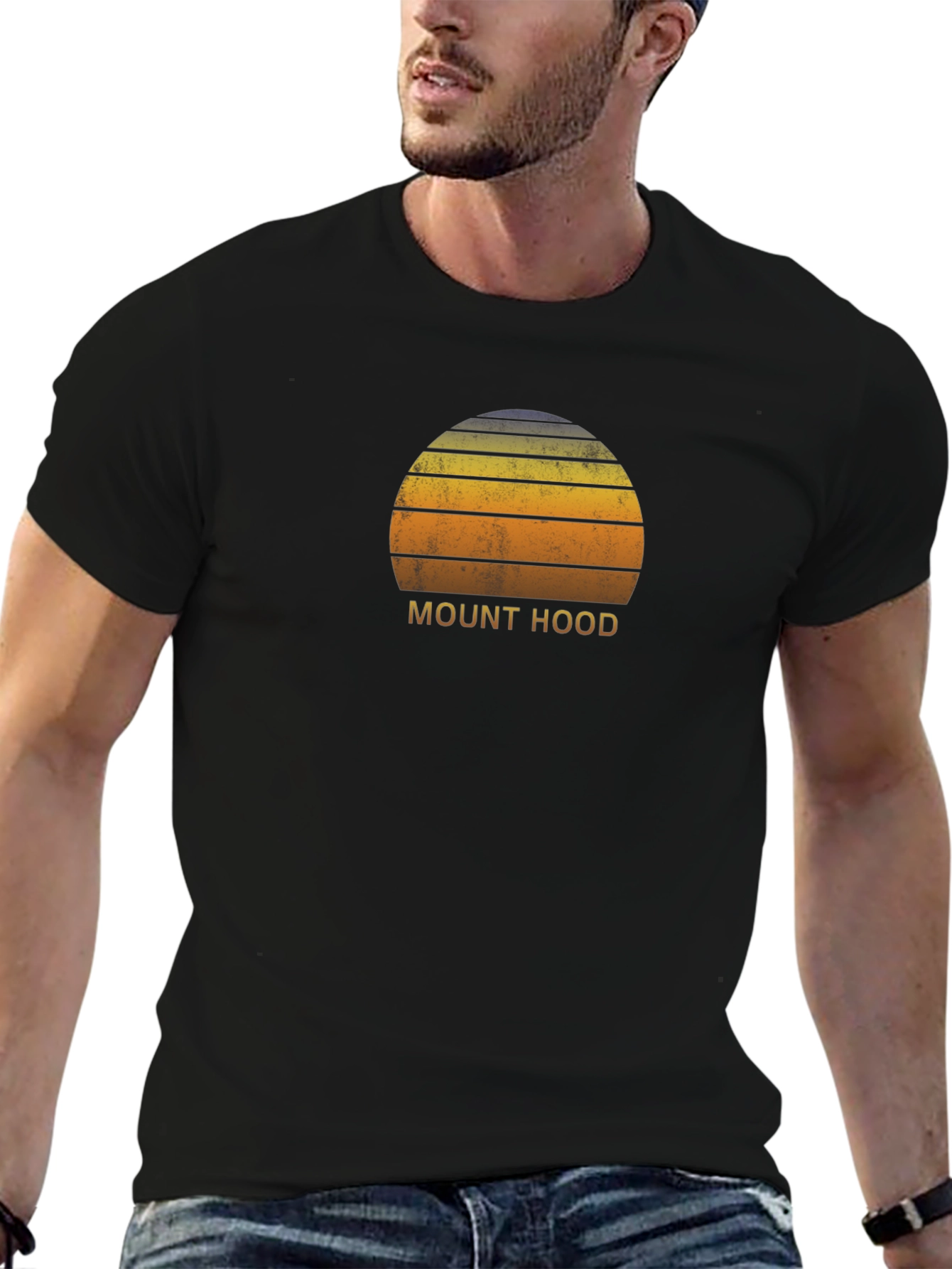 Mount Hood Retro Sunset T-Shirt - Classic Graphic Tee