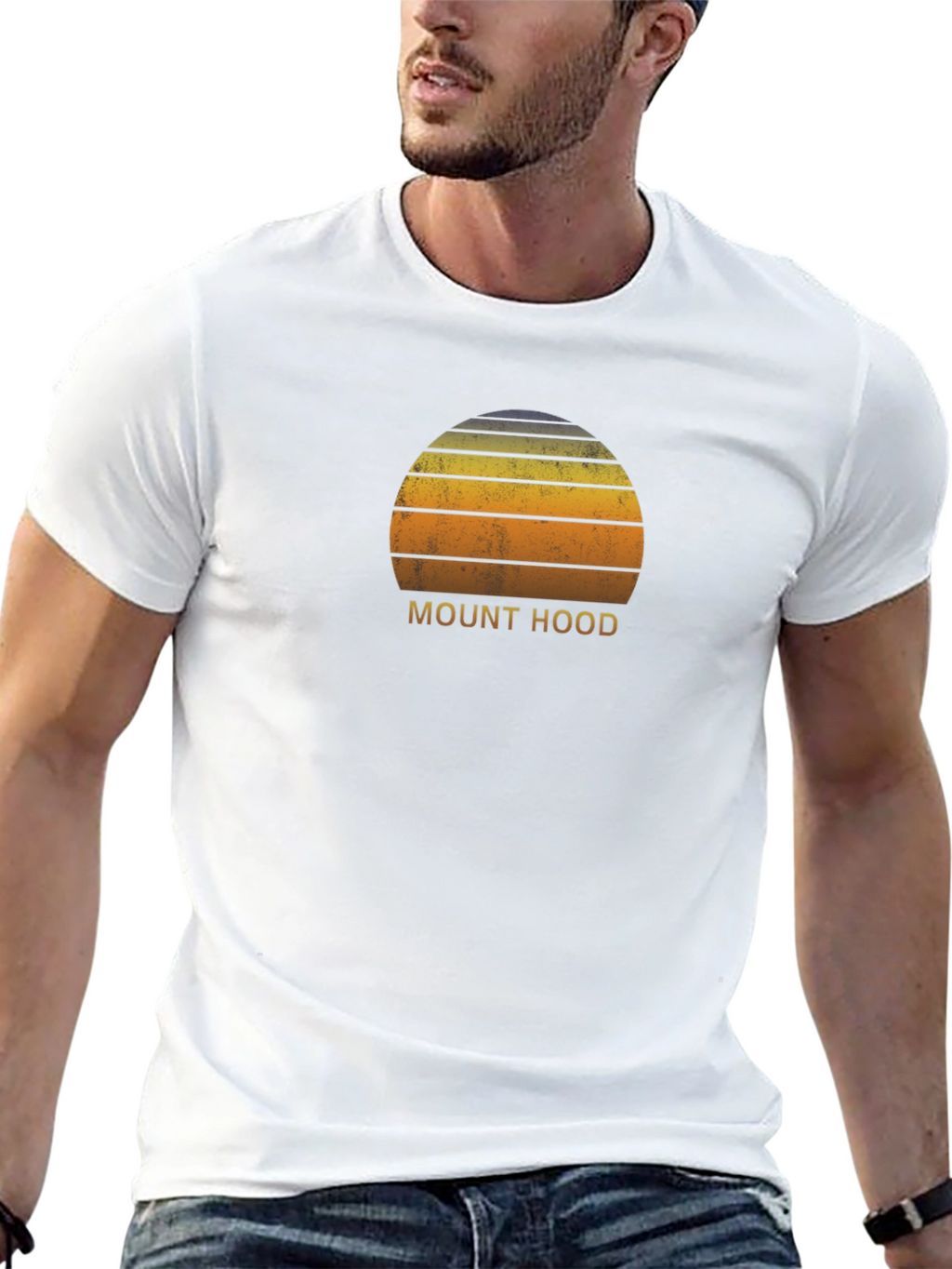 Mount Hood Retro Sunset T-Shirt - Classic Graphic Tee