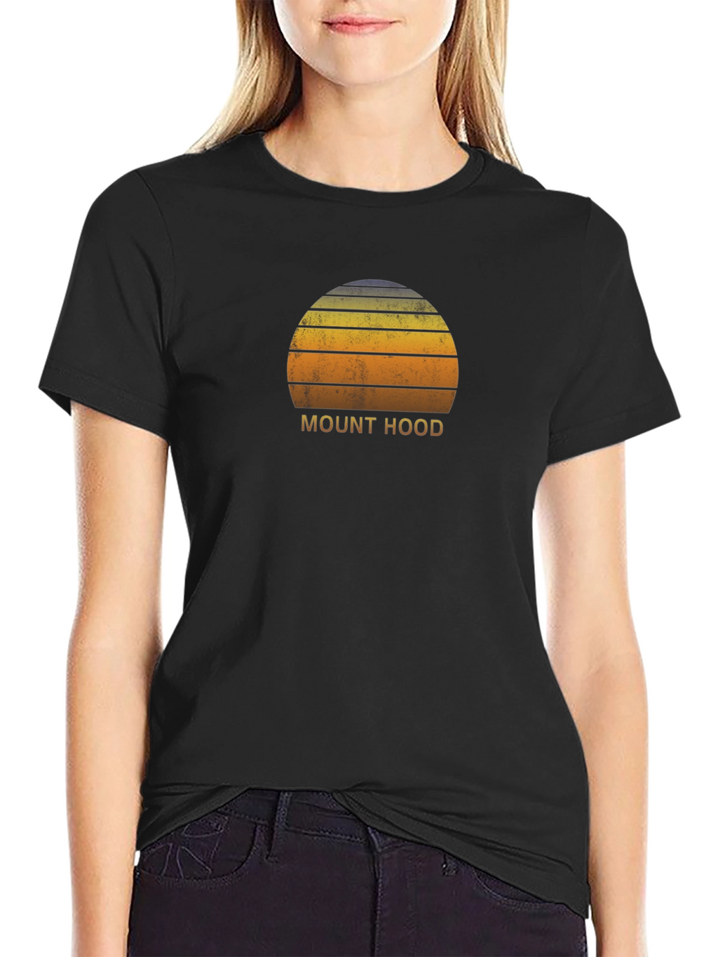 Mount Hood Retro Sunset T-Shirt - Classic Graphic Tee