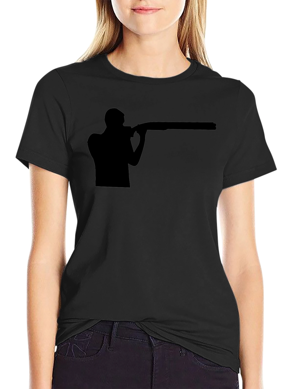Shooting Silhouette Graphic Tee - Black