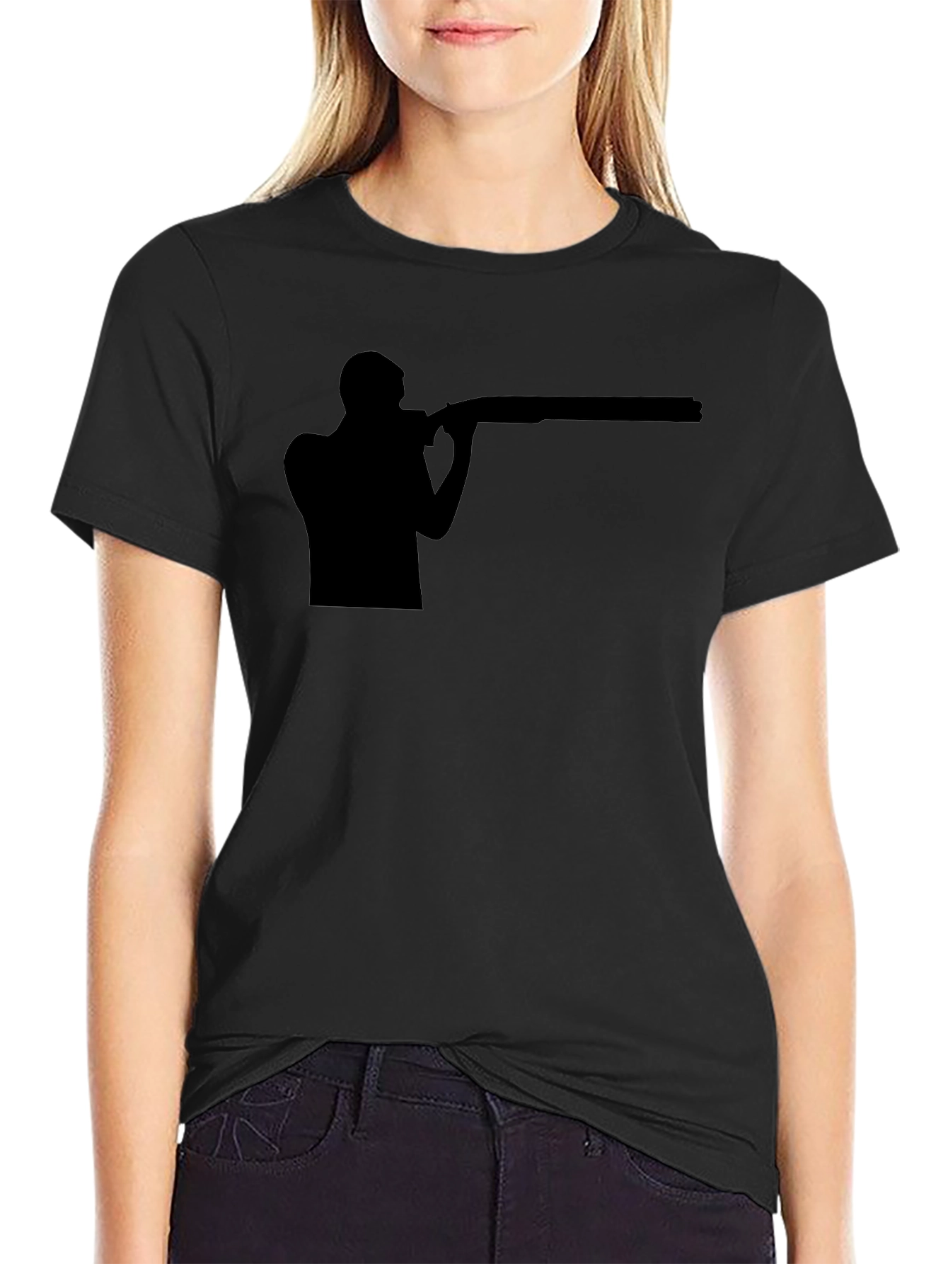 Shooting Silhouette Graphic Tee - Black