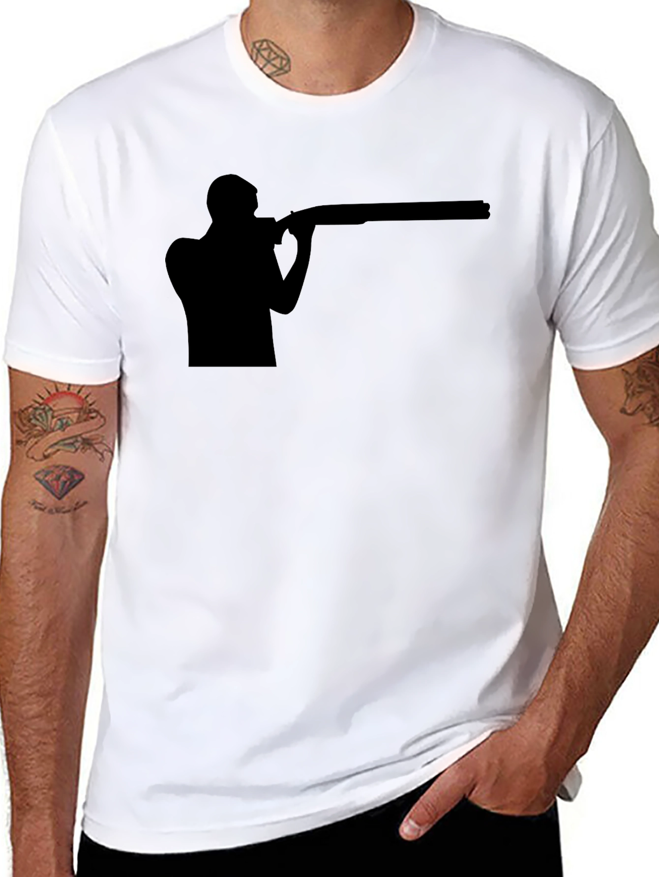 Shooting Silhouette Graphic Tee - Black