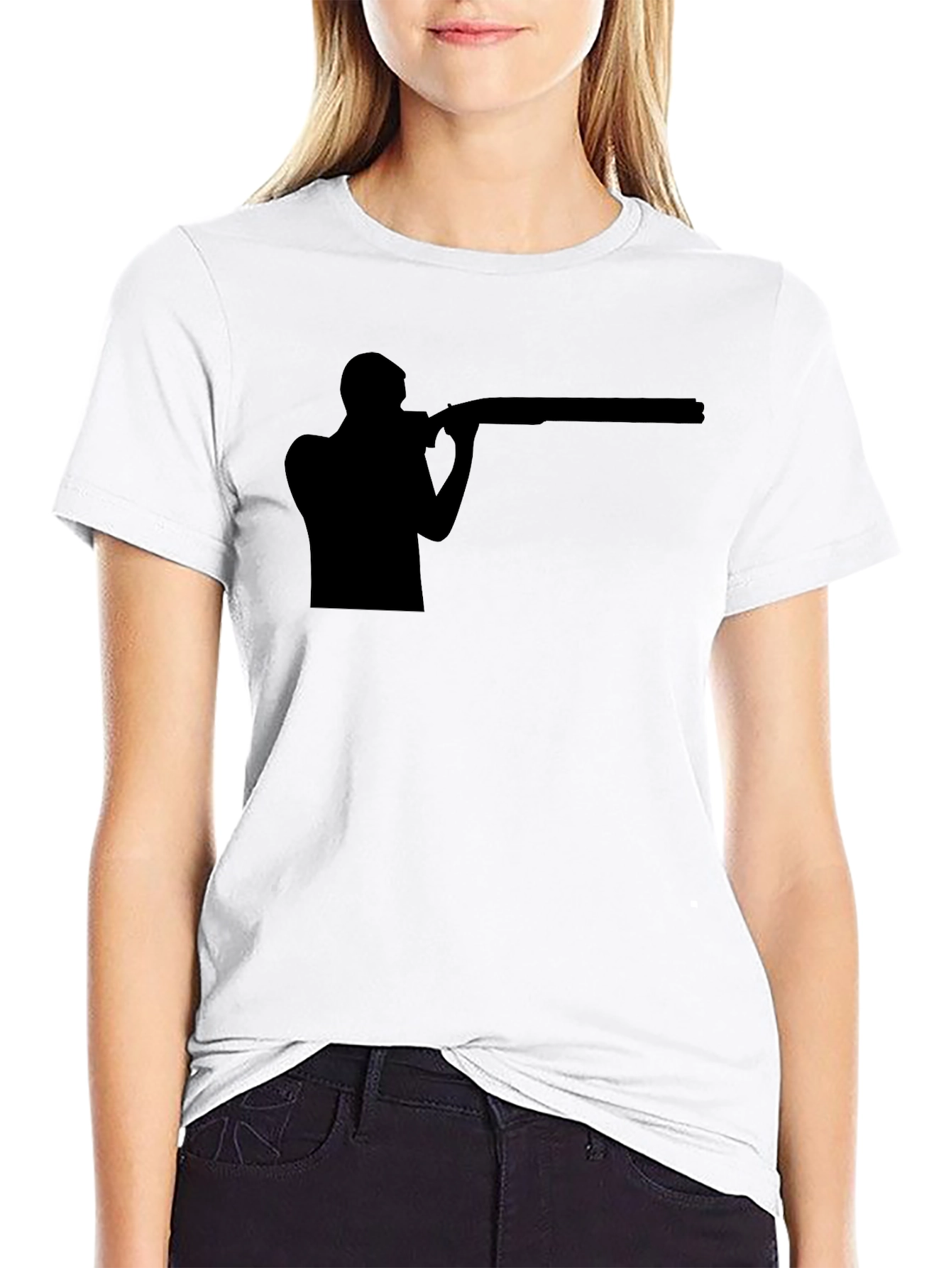 Shooting Silhouette Graphic Tee - Black