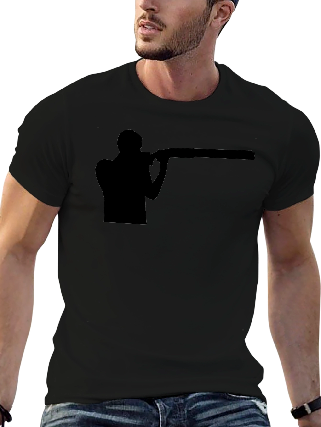 Shooting Silhouette Graphic Tee - Black