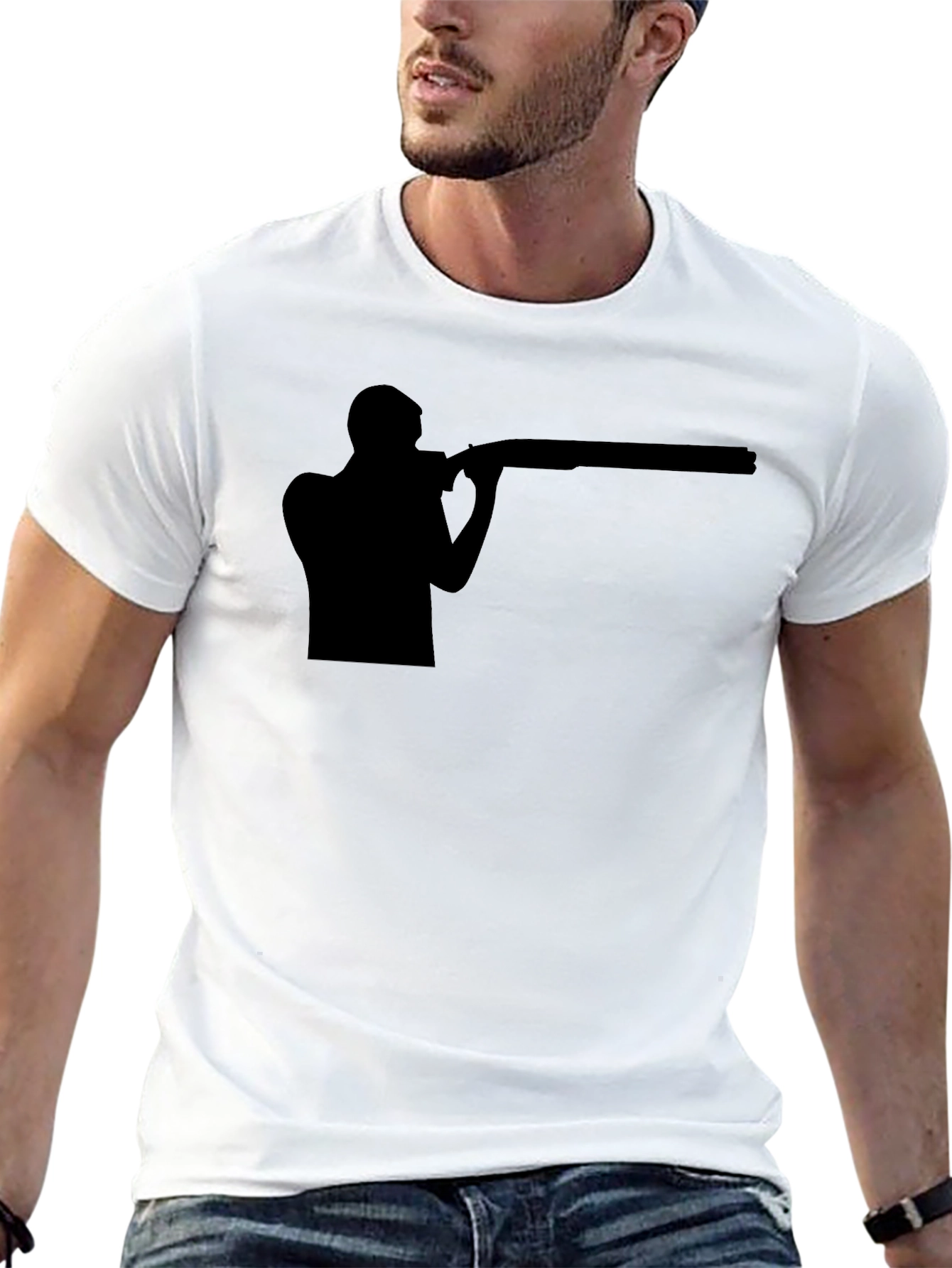 Shooting Silhouette Graphic Tee - Black