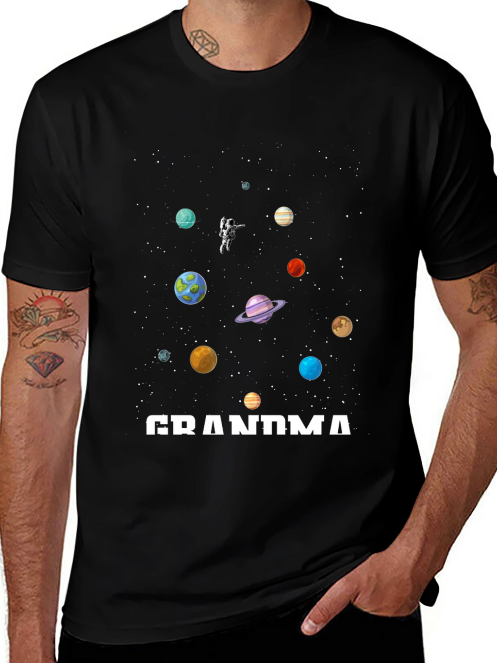 Grandma Space Planets Astronaut T-Shirt