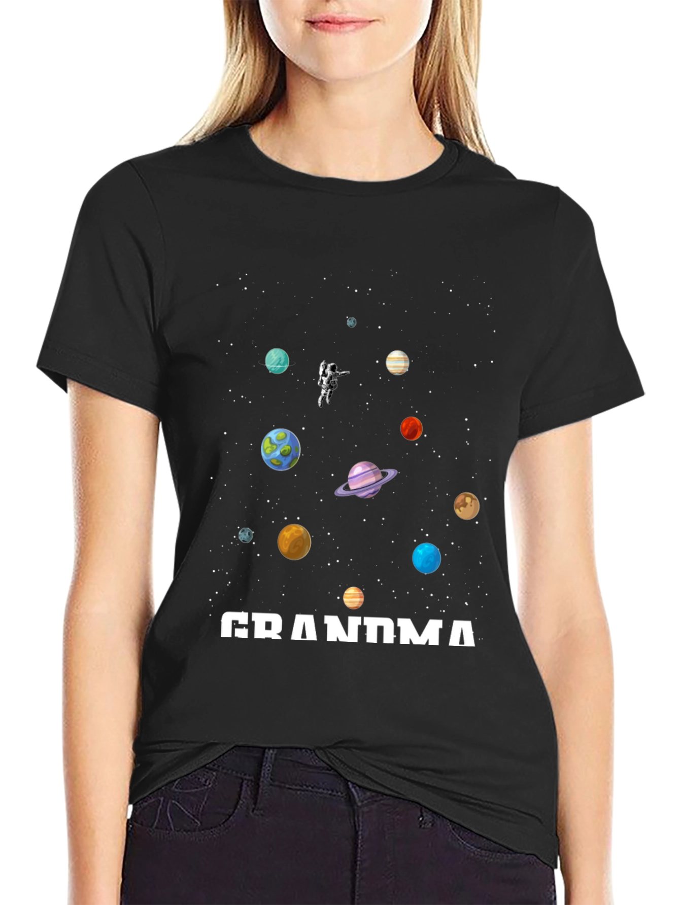 Grandma Space Planets Astronaut T-Shirt