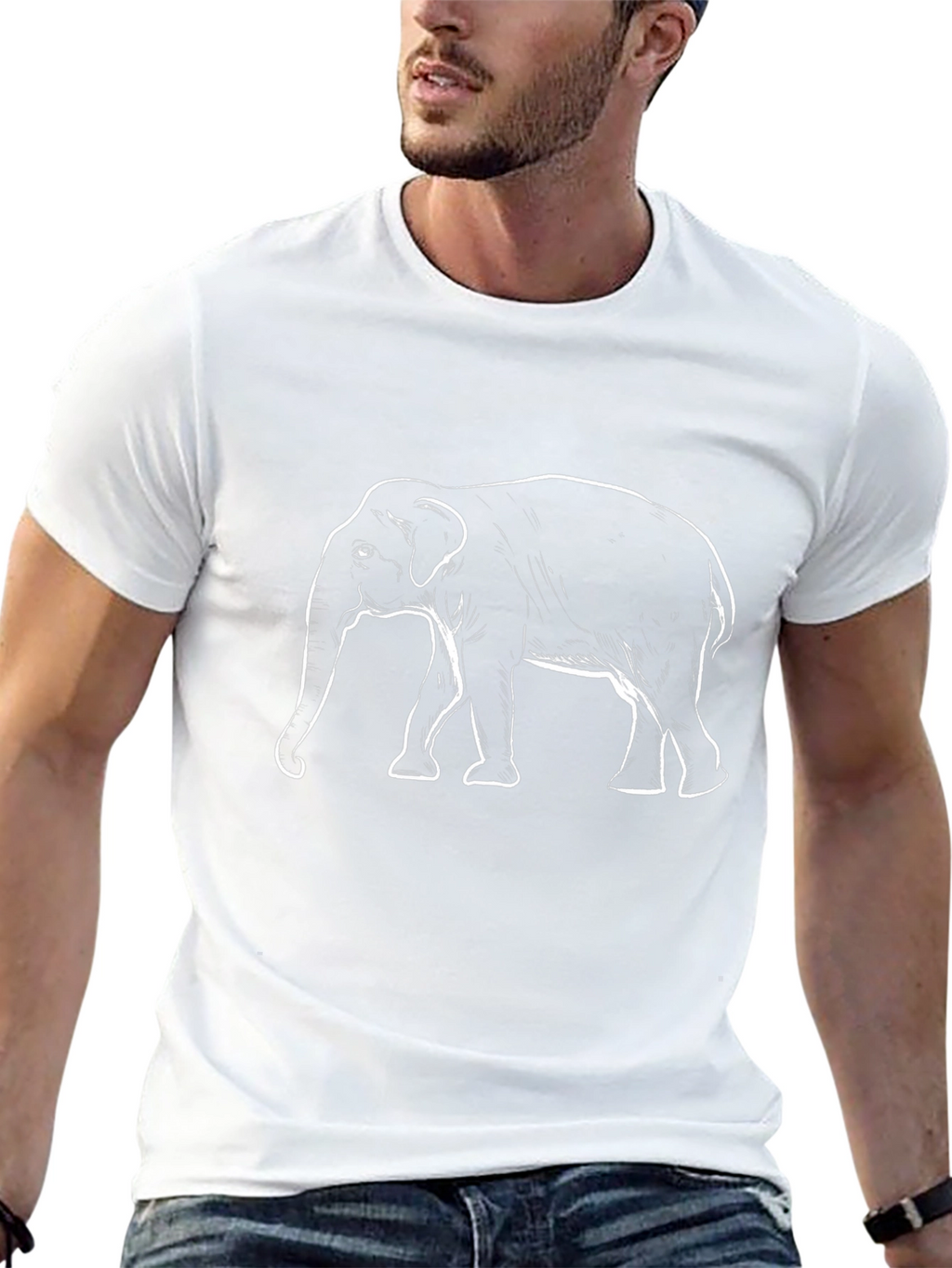 Elephant Graphic Tee - Stylish Mens Black T-Shirt