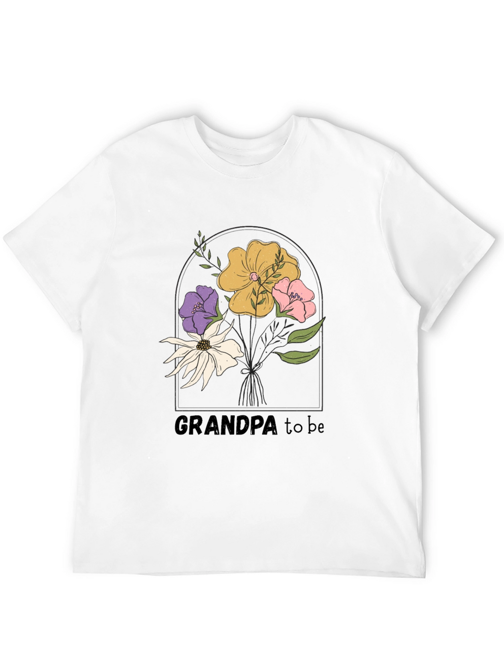 Grandpa To Be Floral Graphic Tee