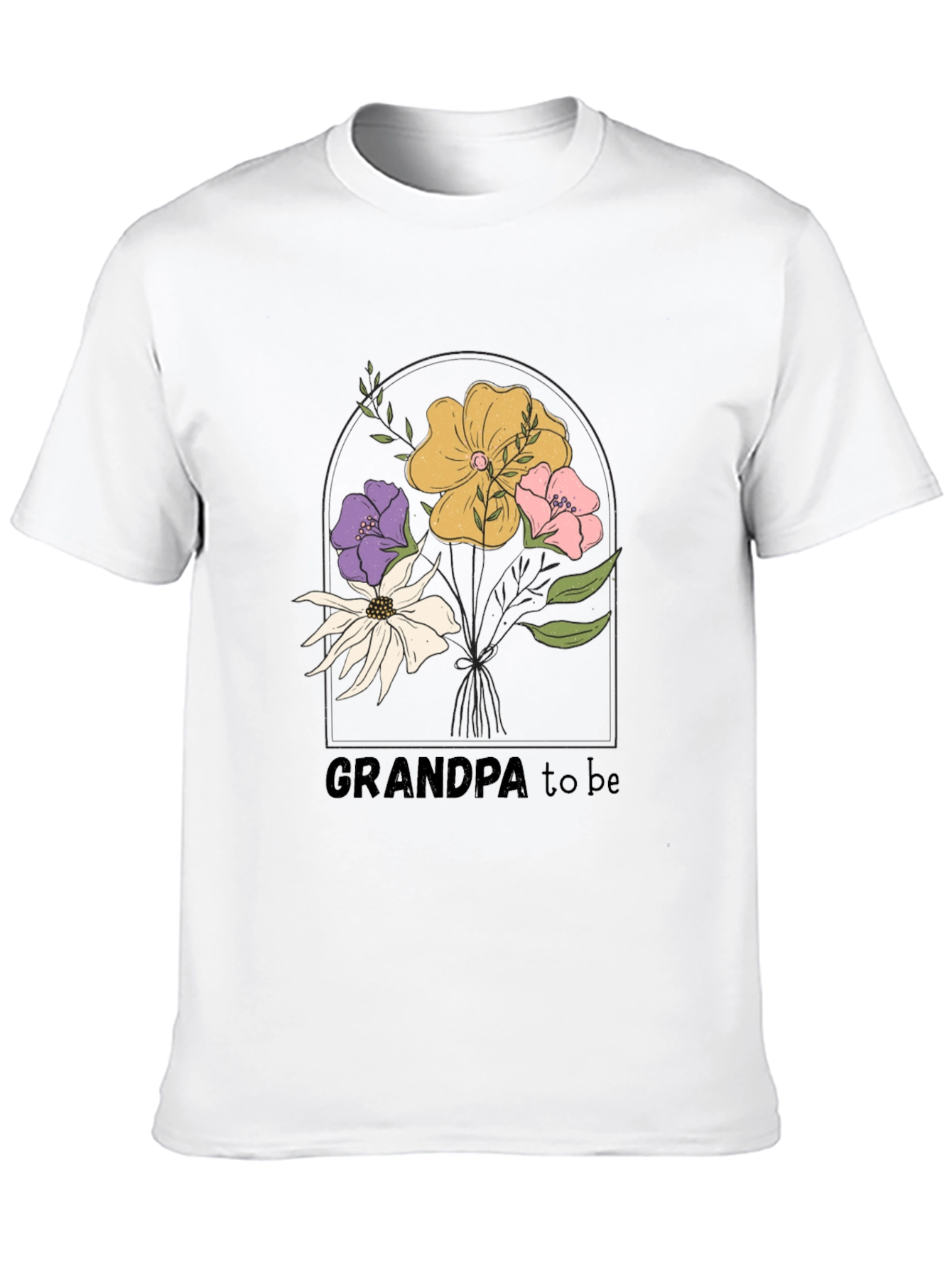 Grandpa To Be Floral Graphic Tee