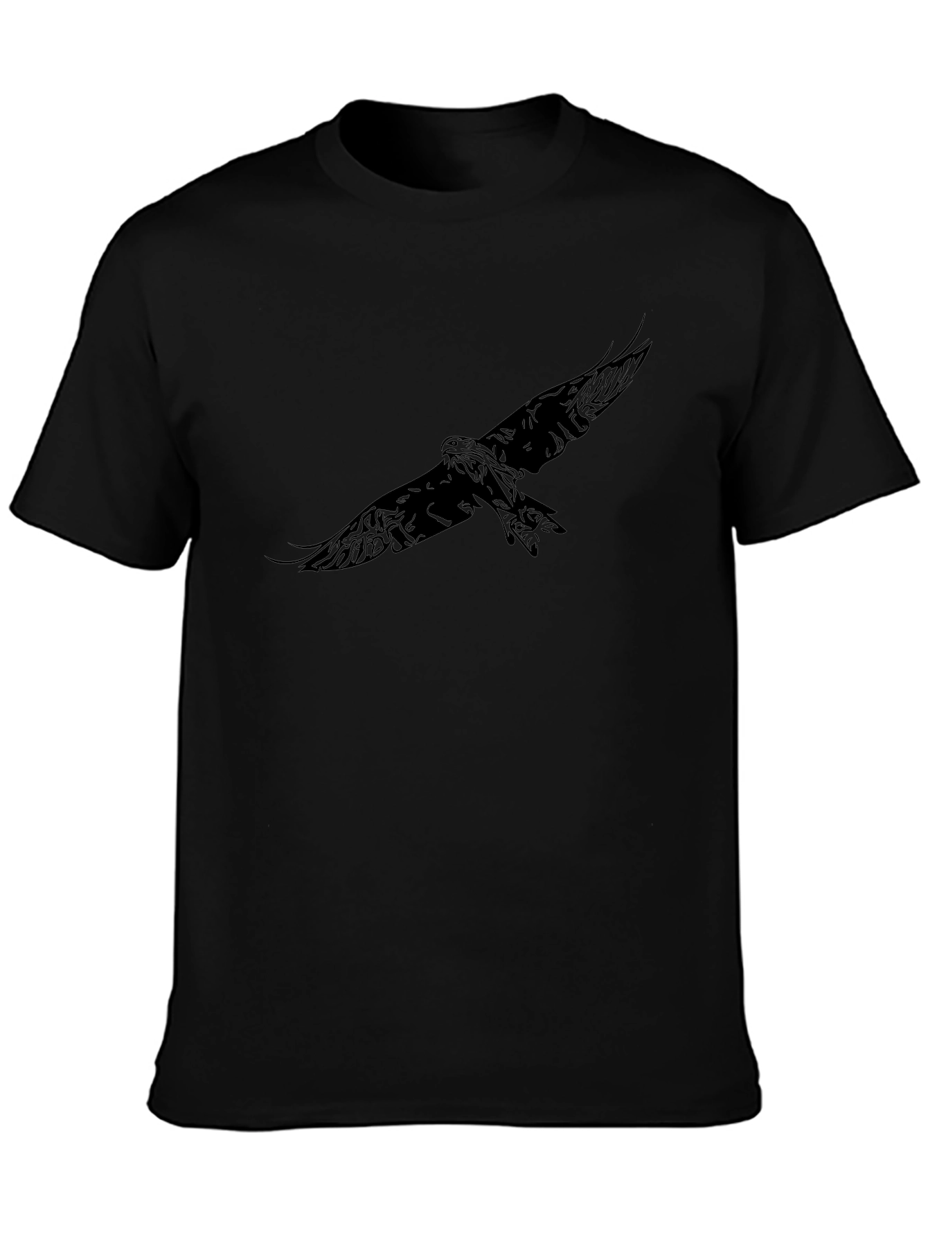 Mens Black Eagle Graphic T-Shirt