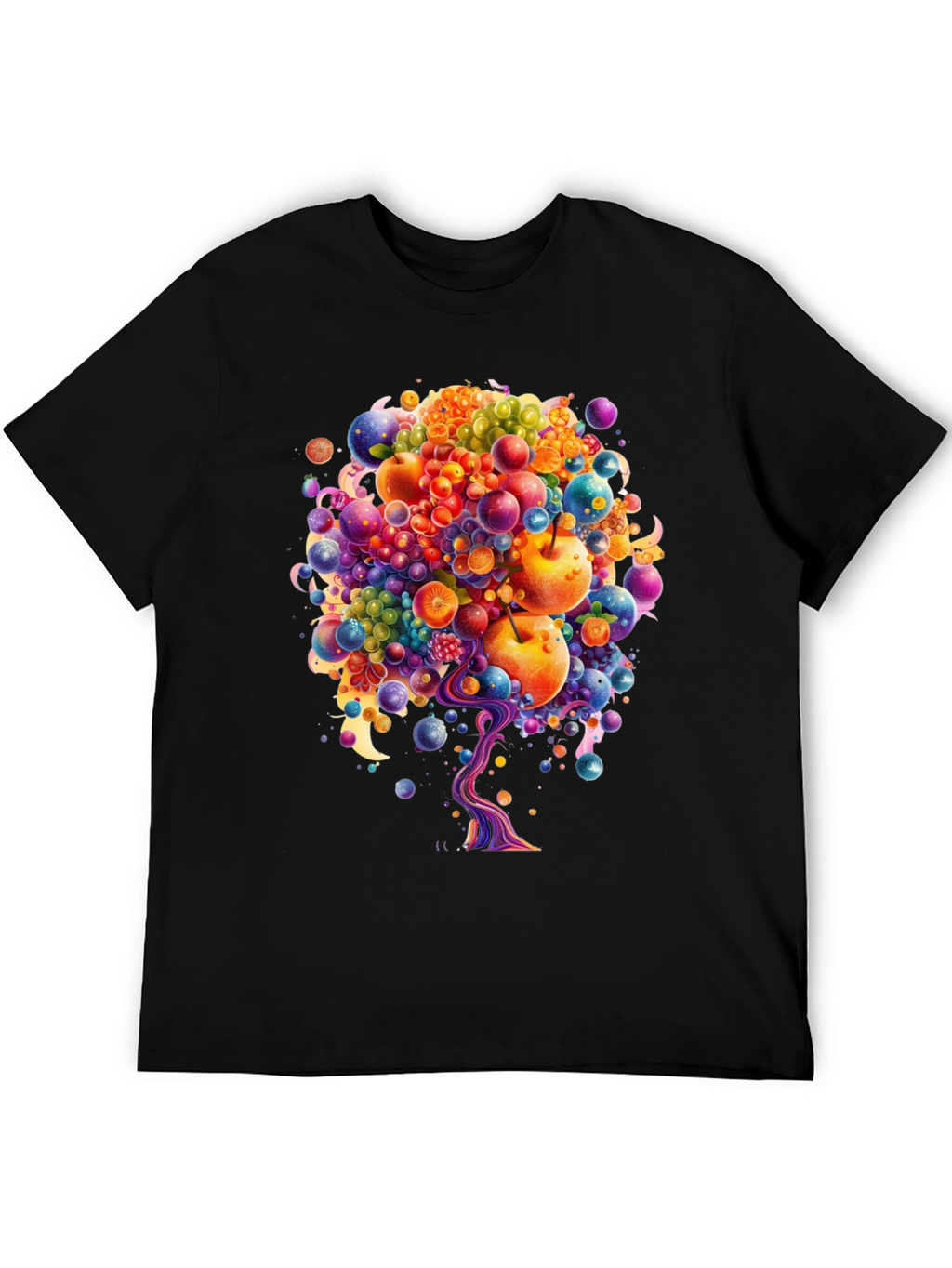 Fruitful Vision T-Shirt: Abstract Fruit Tree Design