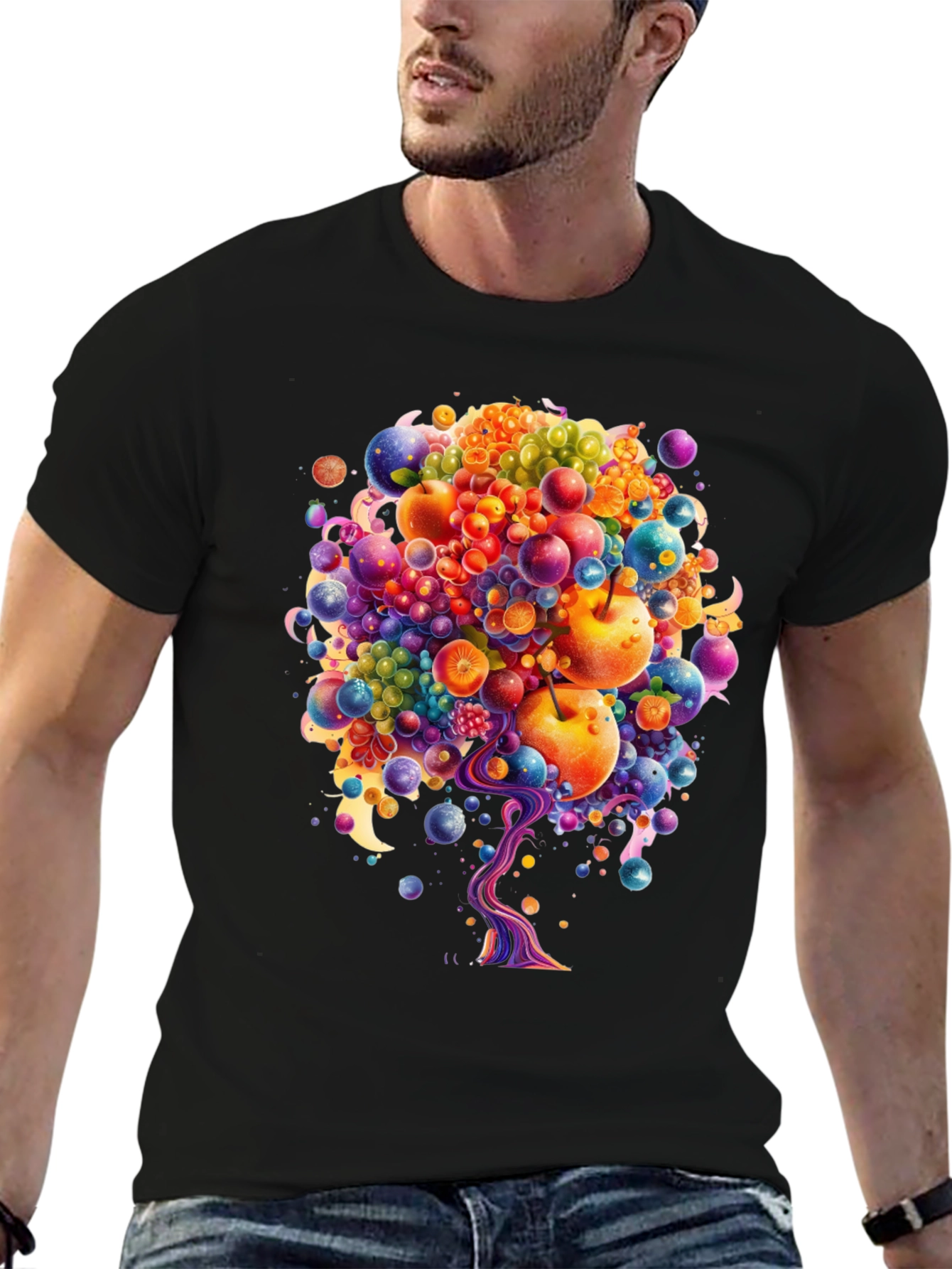 Fruitful Vision T-Shirt: Abstract Fruit Tree Design