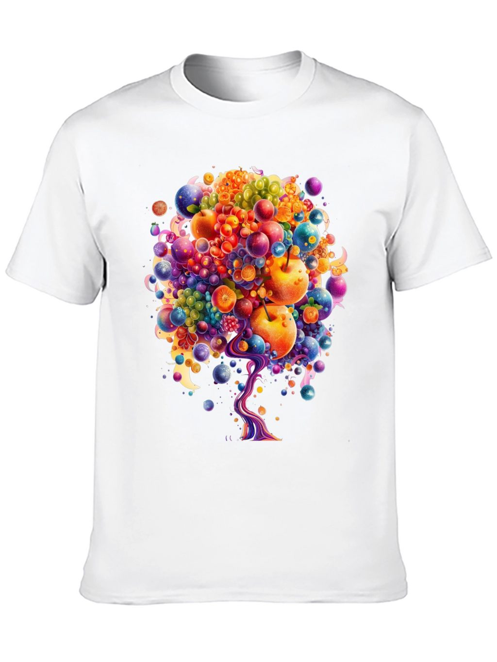Fruitful Vision T-Shirt: Abstract Fruit Tree Design