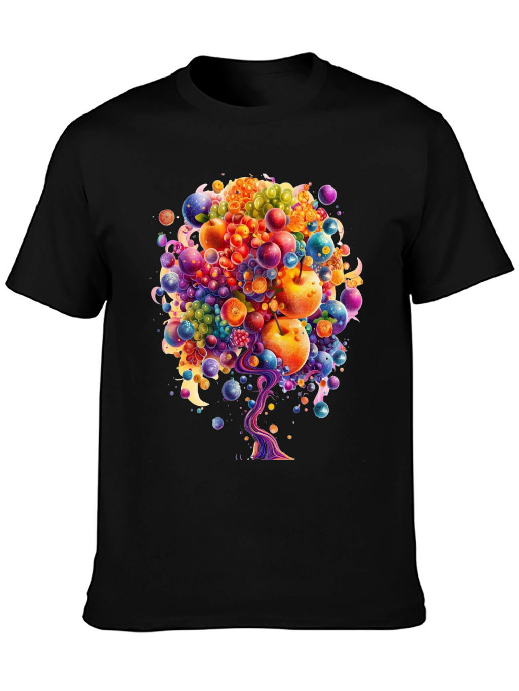 Fruitful Vision T-Shirt: Abstract Fruit Tree Design