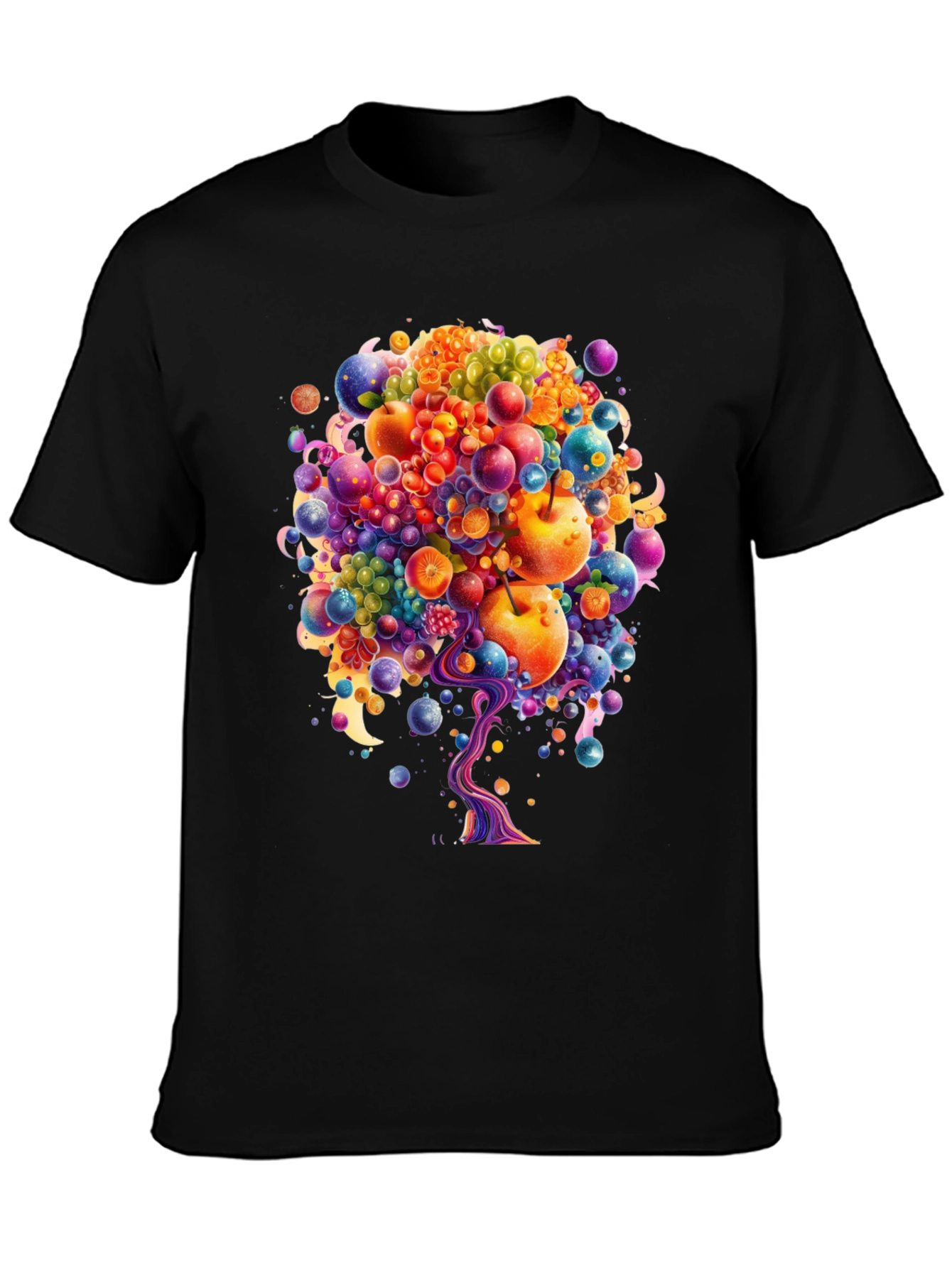 Fruitful Vision T-Shirt: Abstract Fruit Tree Design