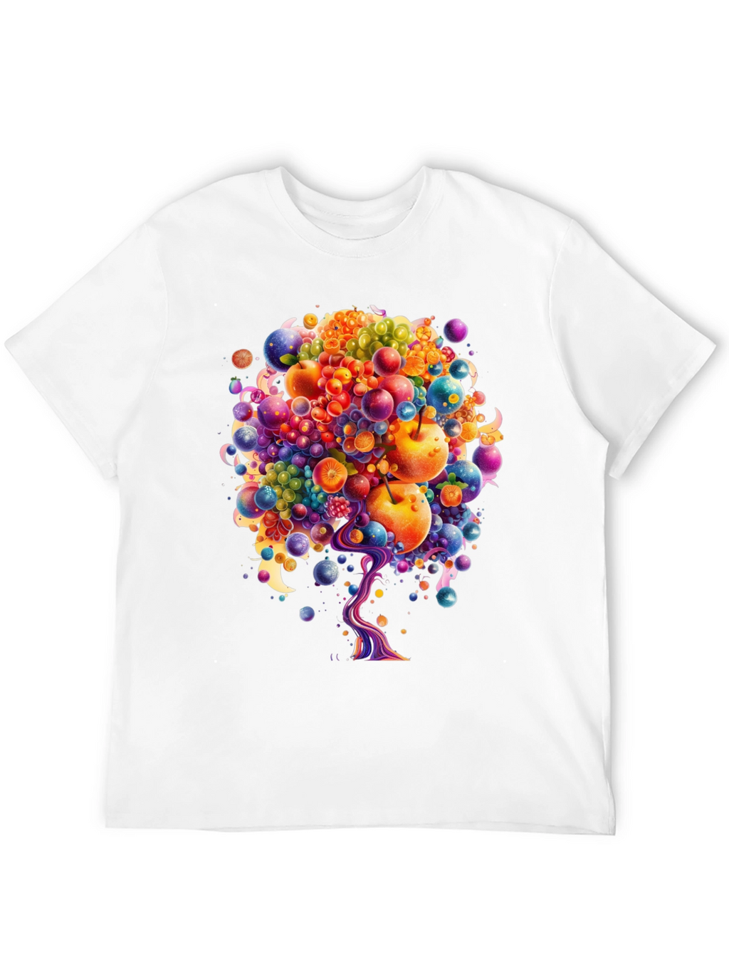 Fruitful Vision T-Shirt: Abstract Fruit Tree Design