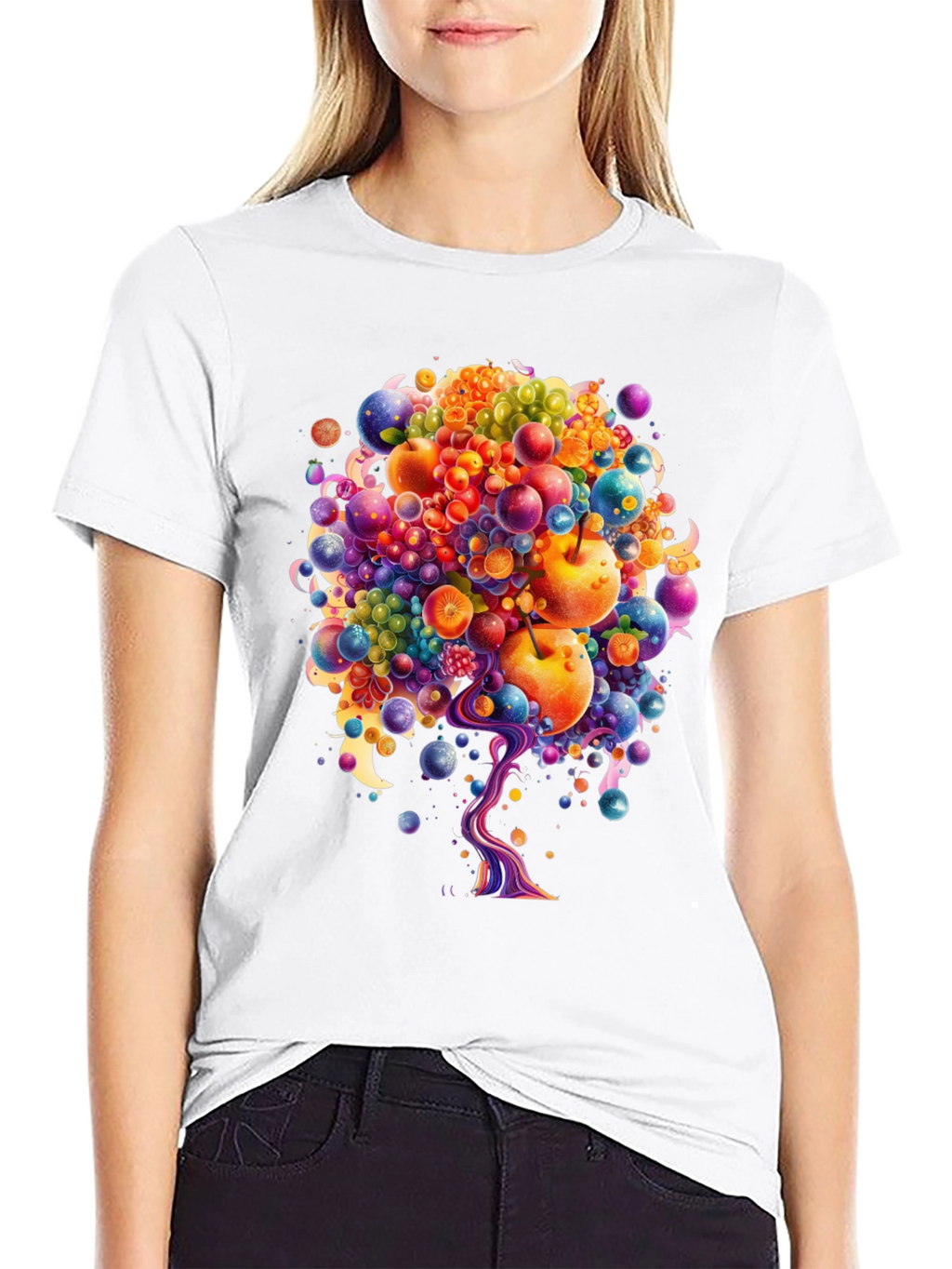 Fruitful Vision T-Shirt: Abstract Fruit Tree Design