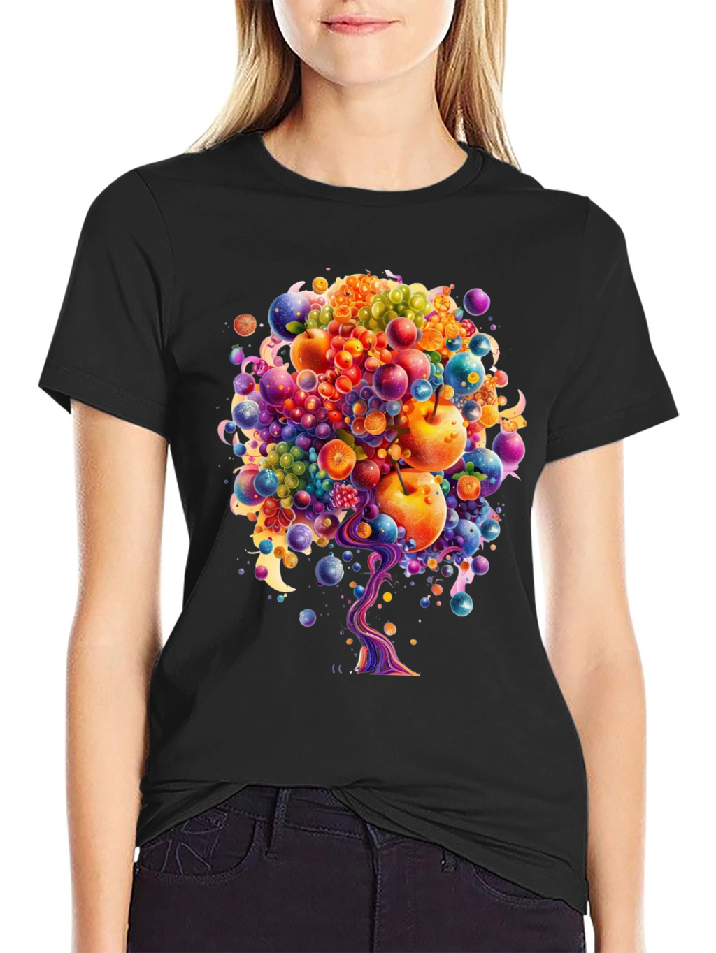 Fruitful Vision T-Shirt: Abstract Fruit Tree Design