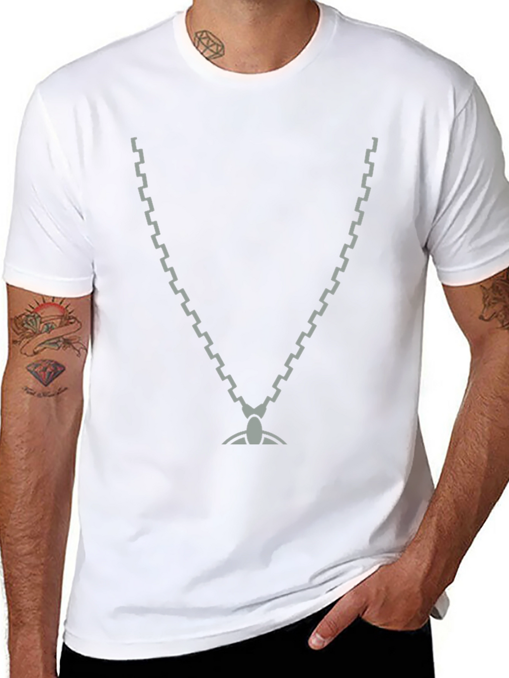 Cool Chain Graphic Black T-Shirt