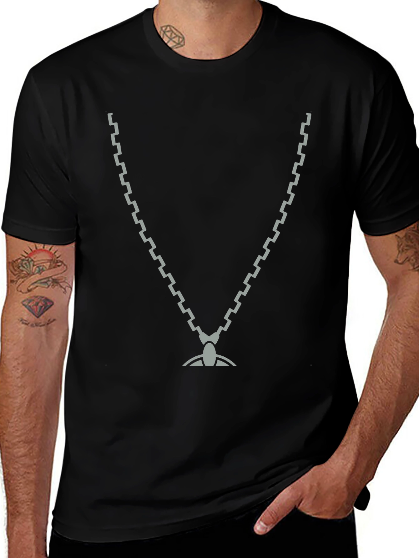Cool Chain Graphic Black T-Shirt