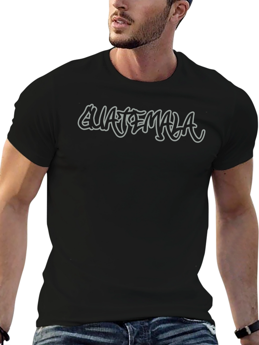 Guatemala Graphic Print Black T-Shirt