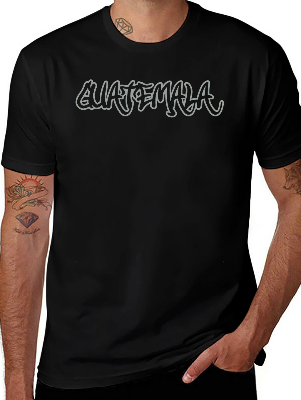 Guatemala Graphic Print Black T-Shirt