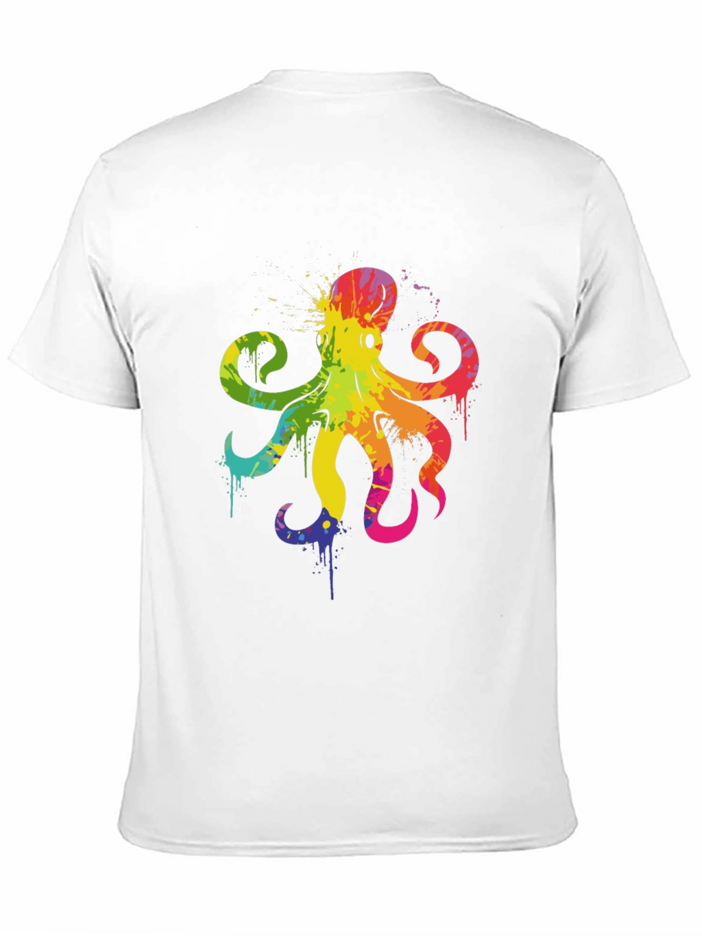 Rainbow Octopus Graphic T-Shirt - Mens Black Tee