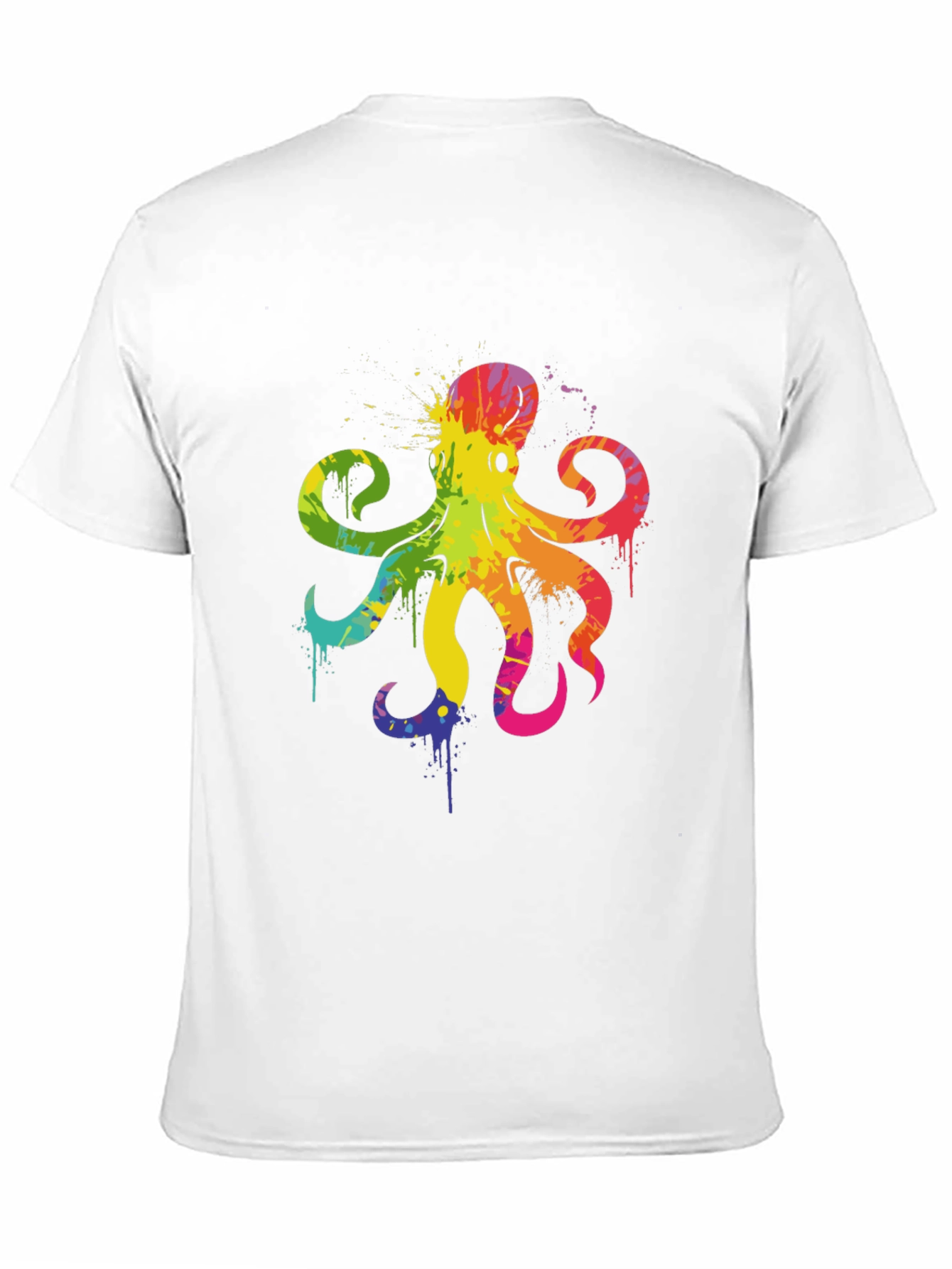 Rainbow Octopus Graphic T-Shirt - Mens Black Tee