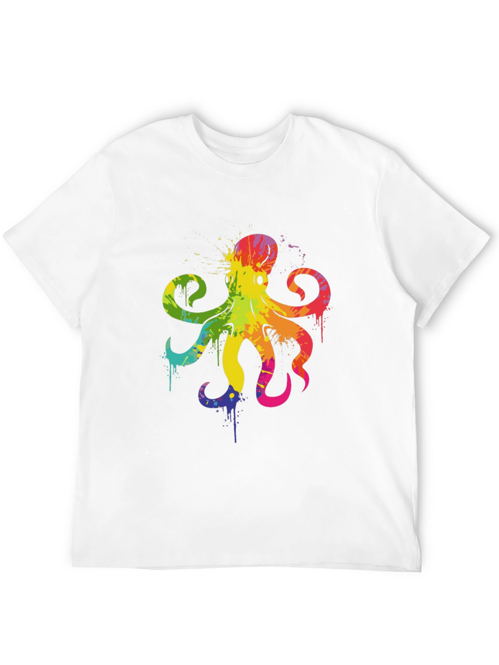 Rainbow Octopus Graphic T-Shirt - Mens Black Tee