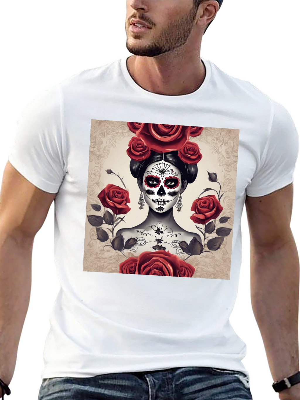 Sugar Skull Rose T-Shirt - Day of the Dead
