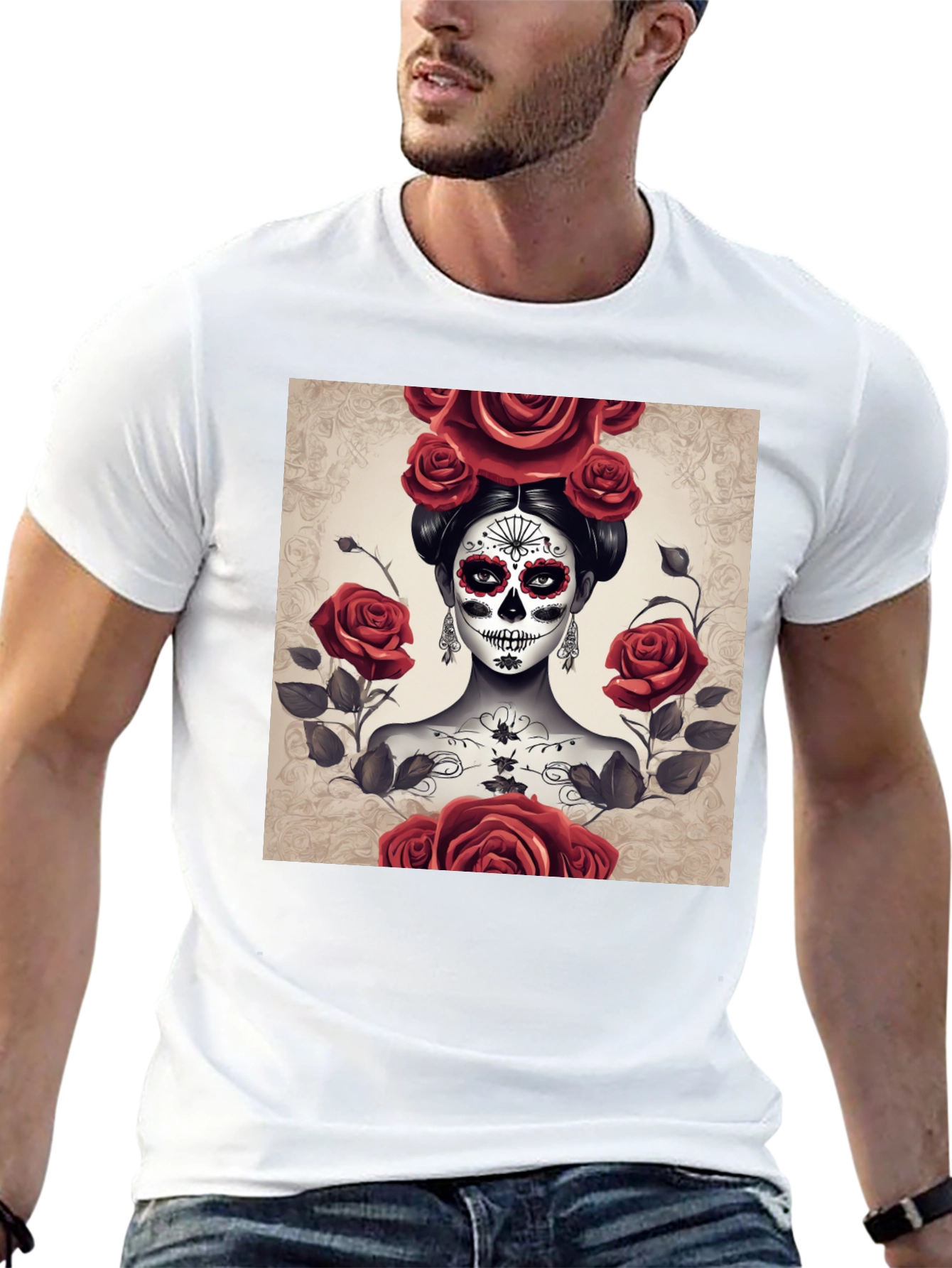 Sugar Skull Rose T-Shirt - Day of the Dead