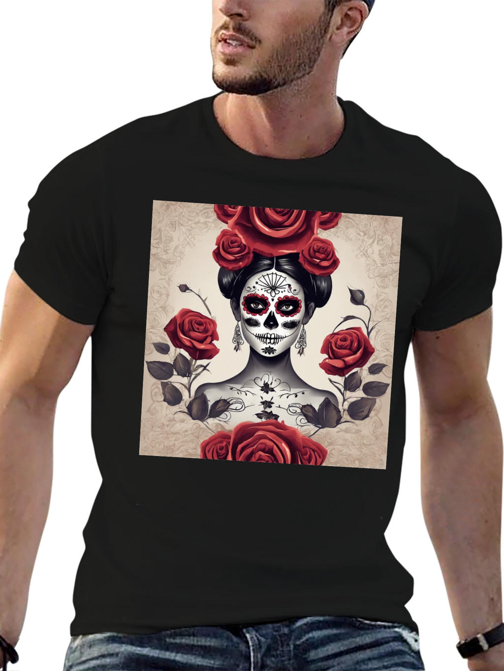 Sugar Skull Rose T-Shirt - Day of the Dead