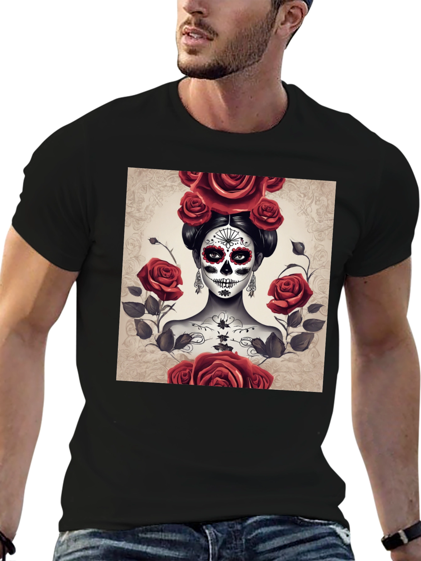 Sugar Skull Rose T-Shirt - Day of the Dead