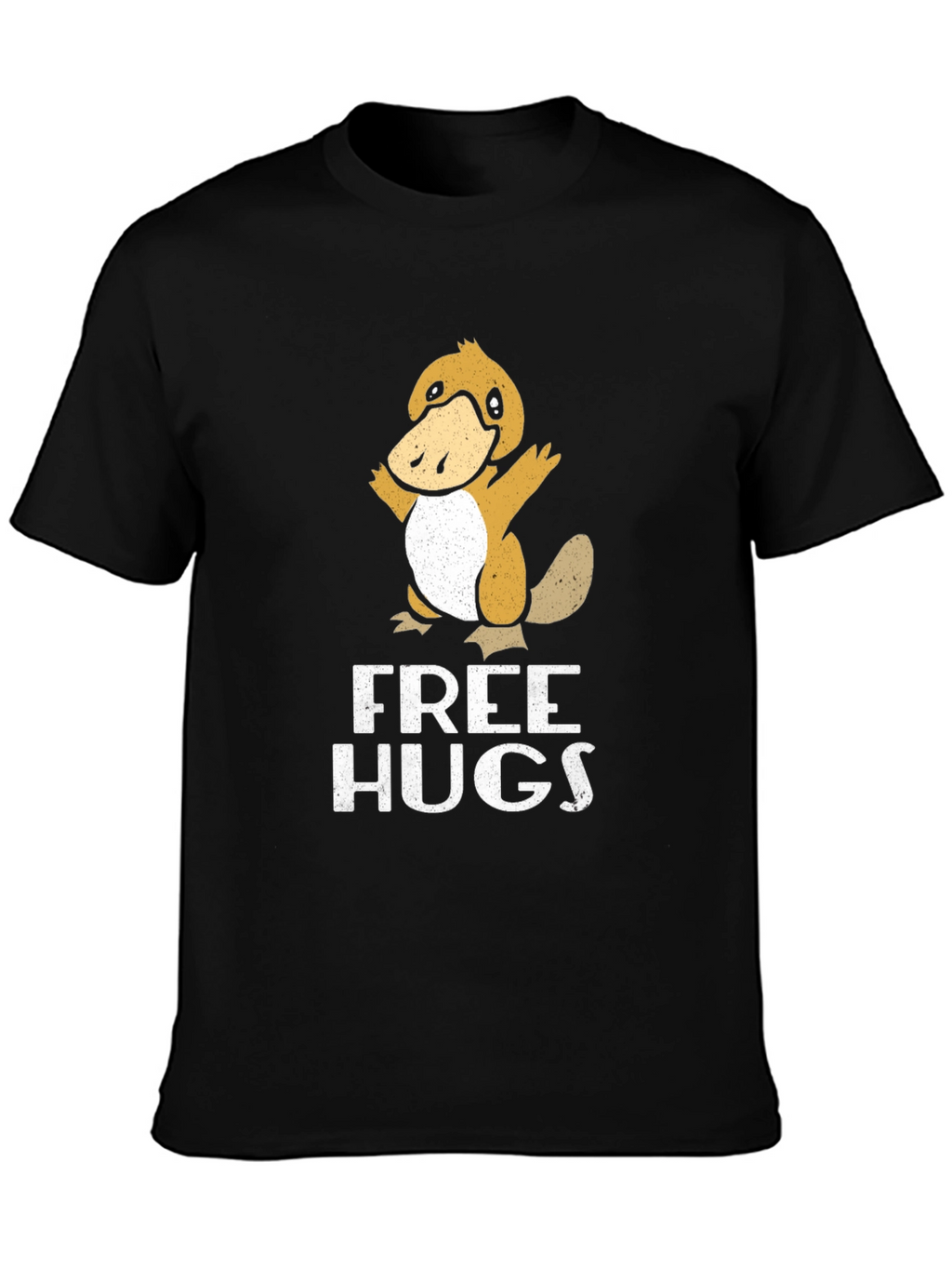 Funny Duck Free Hugs Black T-Shirt