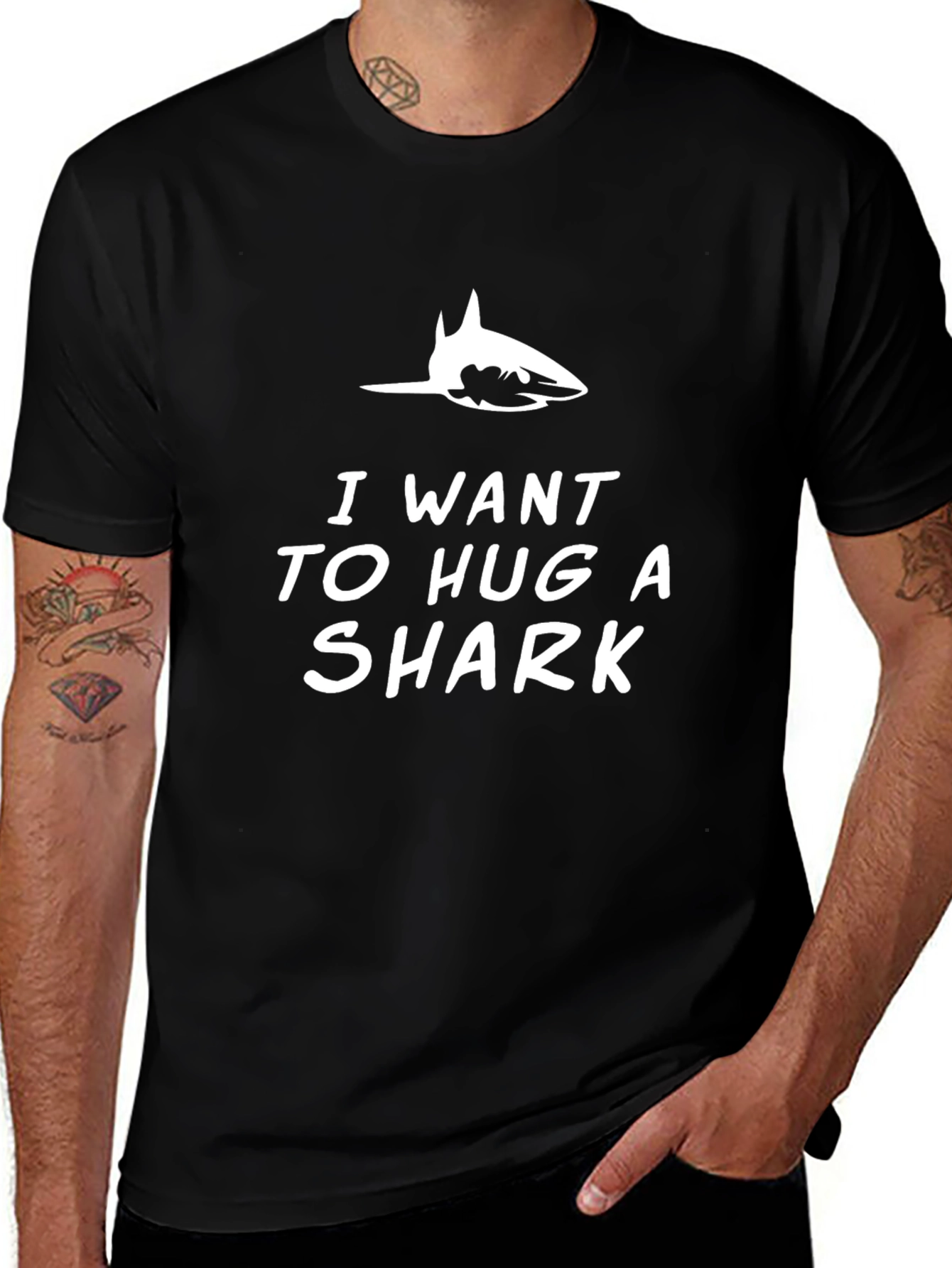 I Want To Hug A Shark T-Shirt - Funny Shark Lover Tee