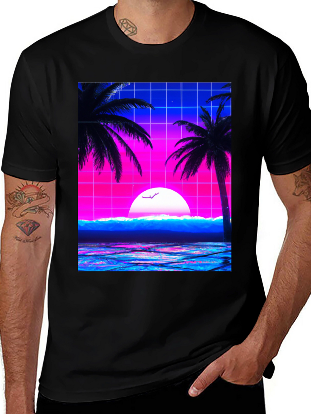 Vaporwave Sunset T-Shirt - Retro Graphic Tee