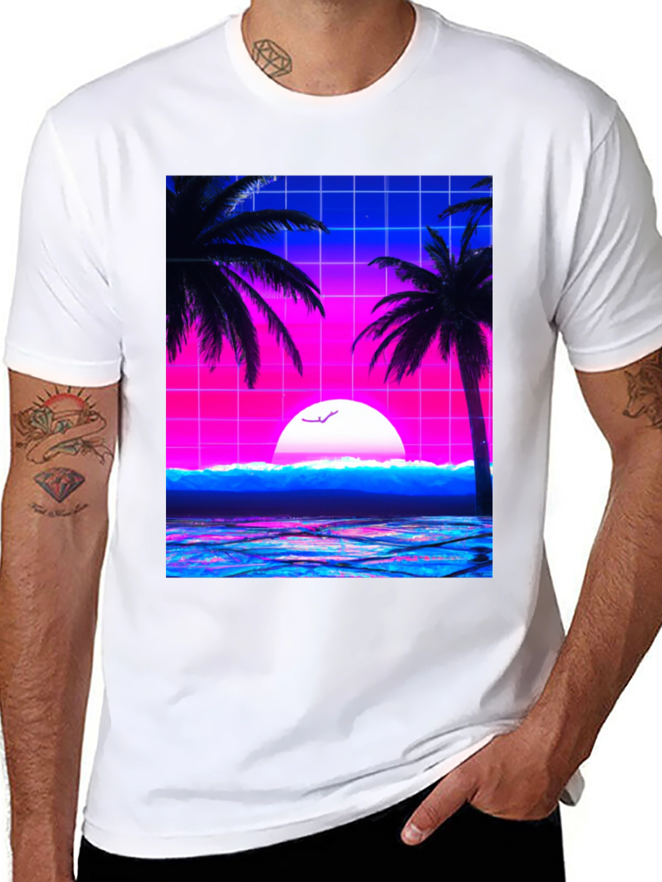 Vaporwave Sunset T-Shirt - Retro Graphic Tee