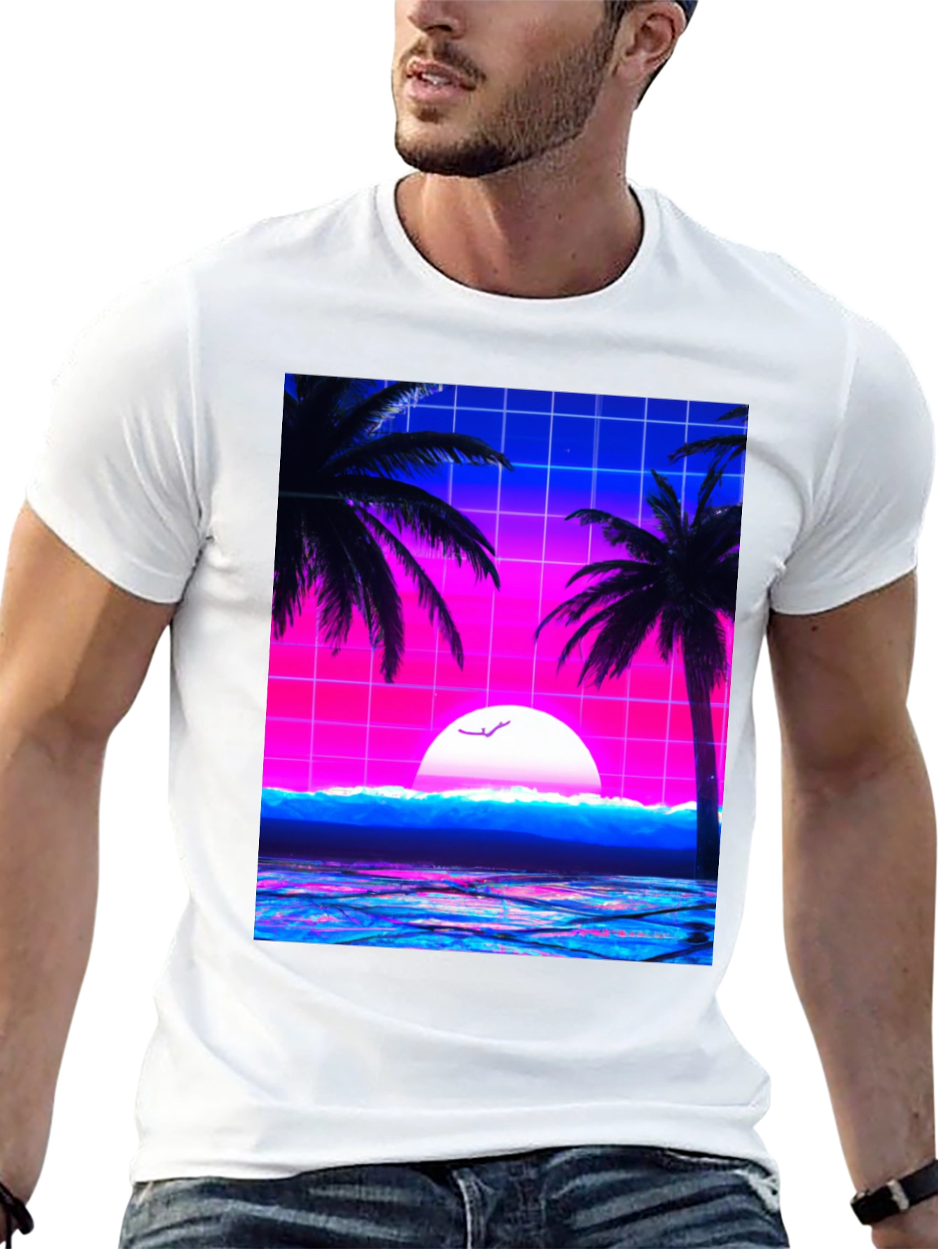 Vaporwave Sunset T-Shirt - Retro Graphic Tee