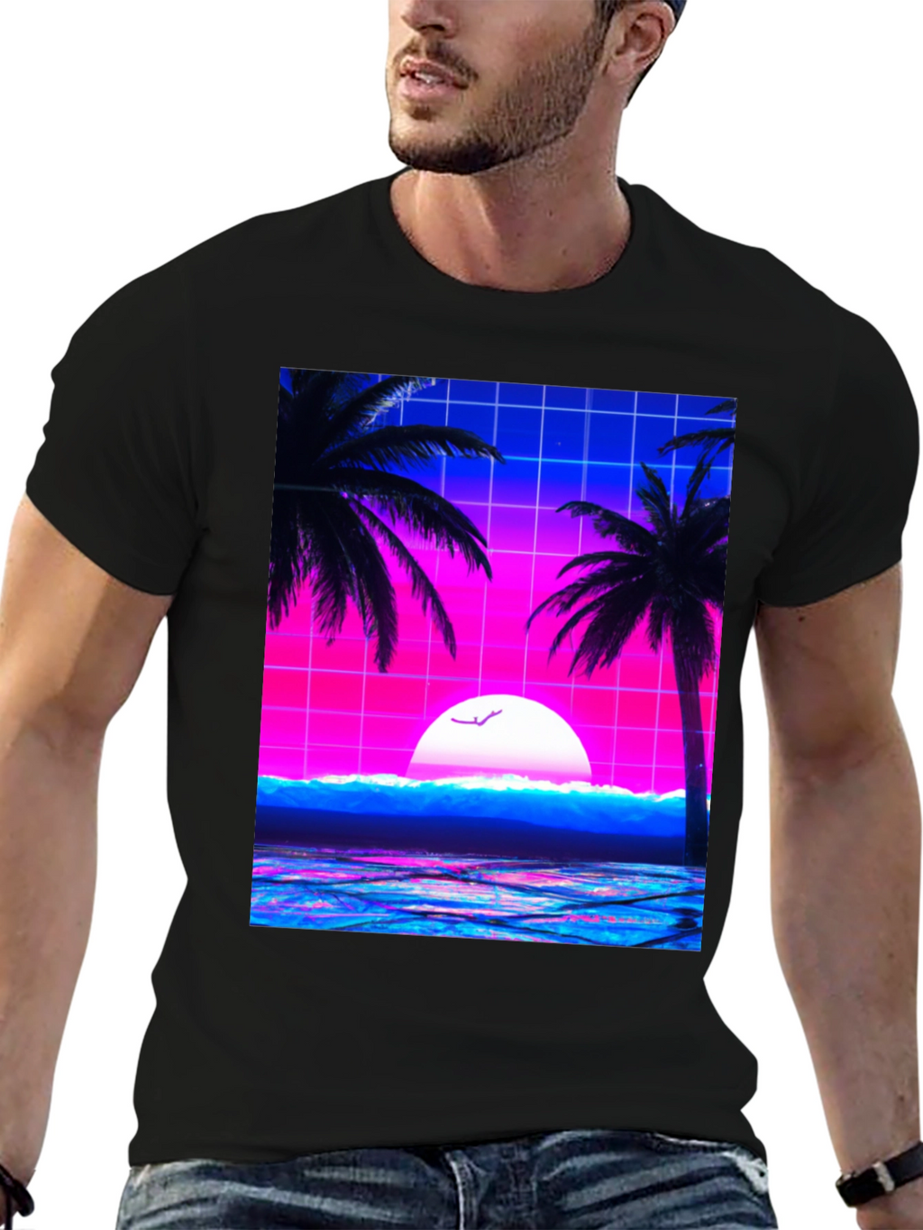 Vaporwave Sunset T-Shirt - Retro Graphic Tee