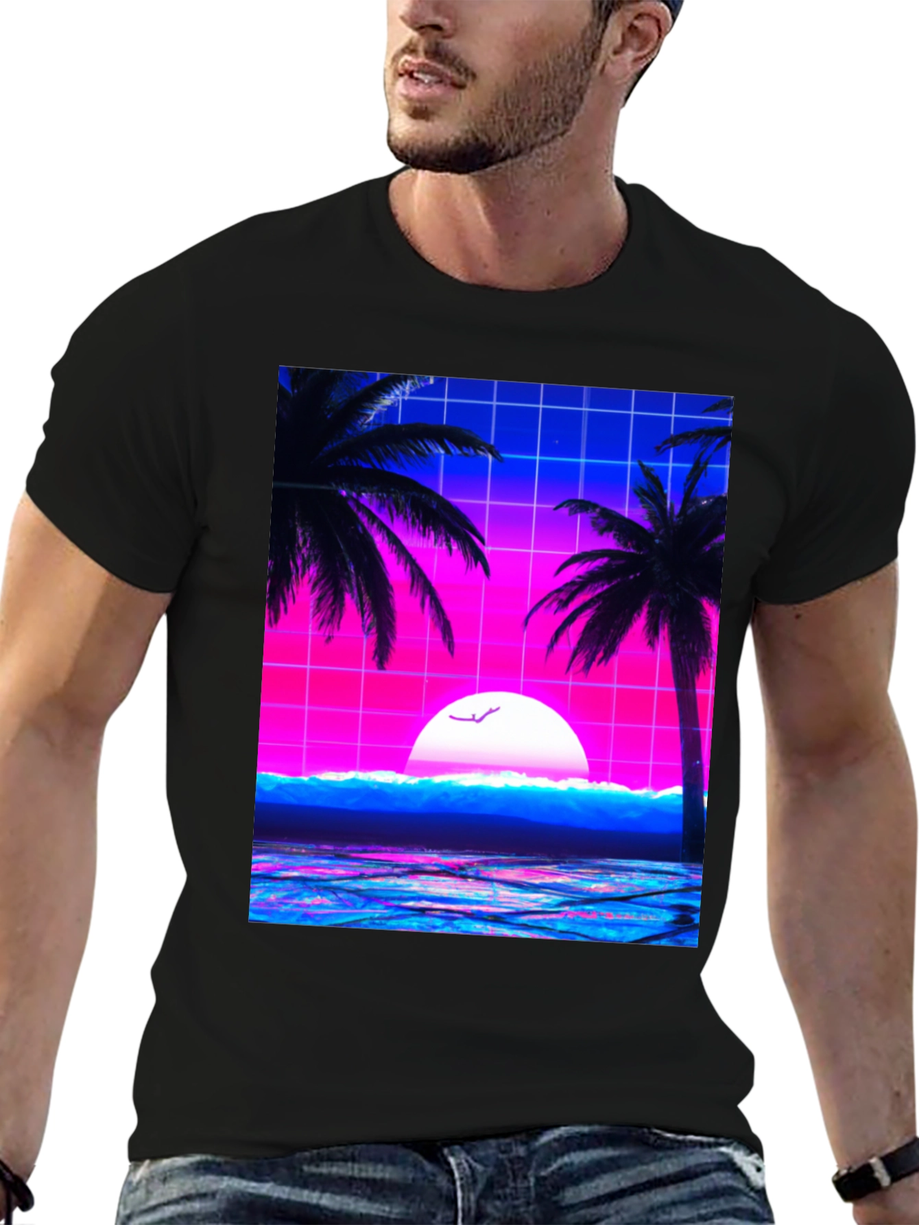 Vaporwave Sunset T-Shirt - Retro Graphic Tee