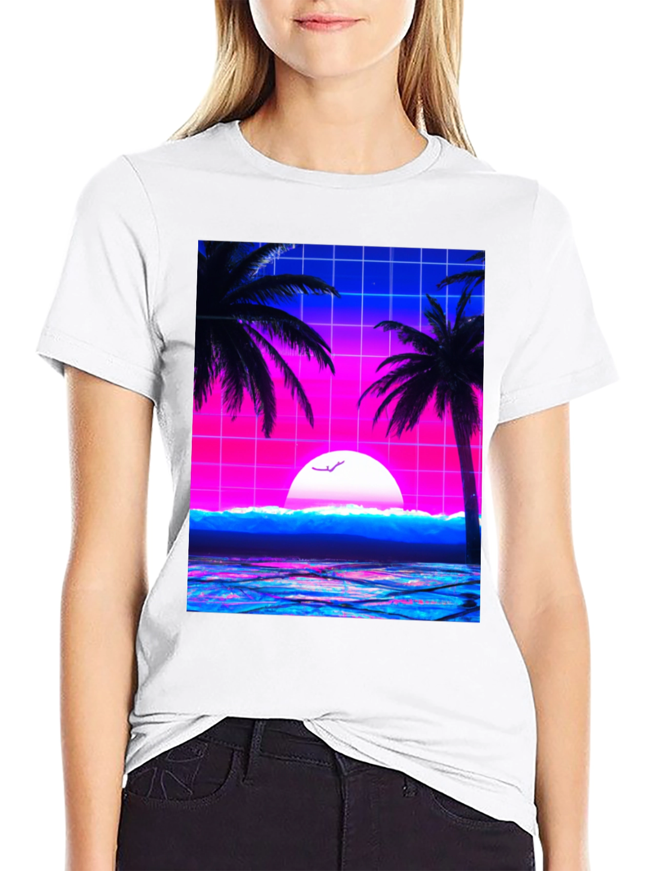 Vaporwave Sunset T-Shirt - Retro Graphic Tee