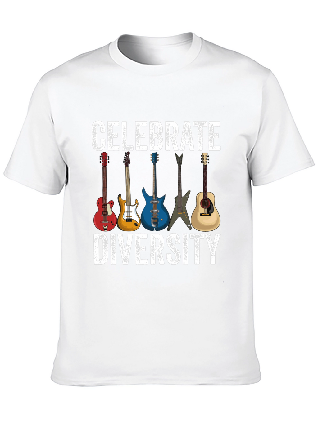 Celebrate Diversity Guitar T-Shirt - Music Lover Tee