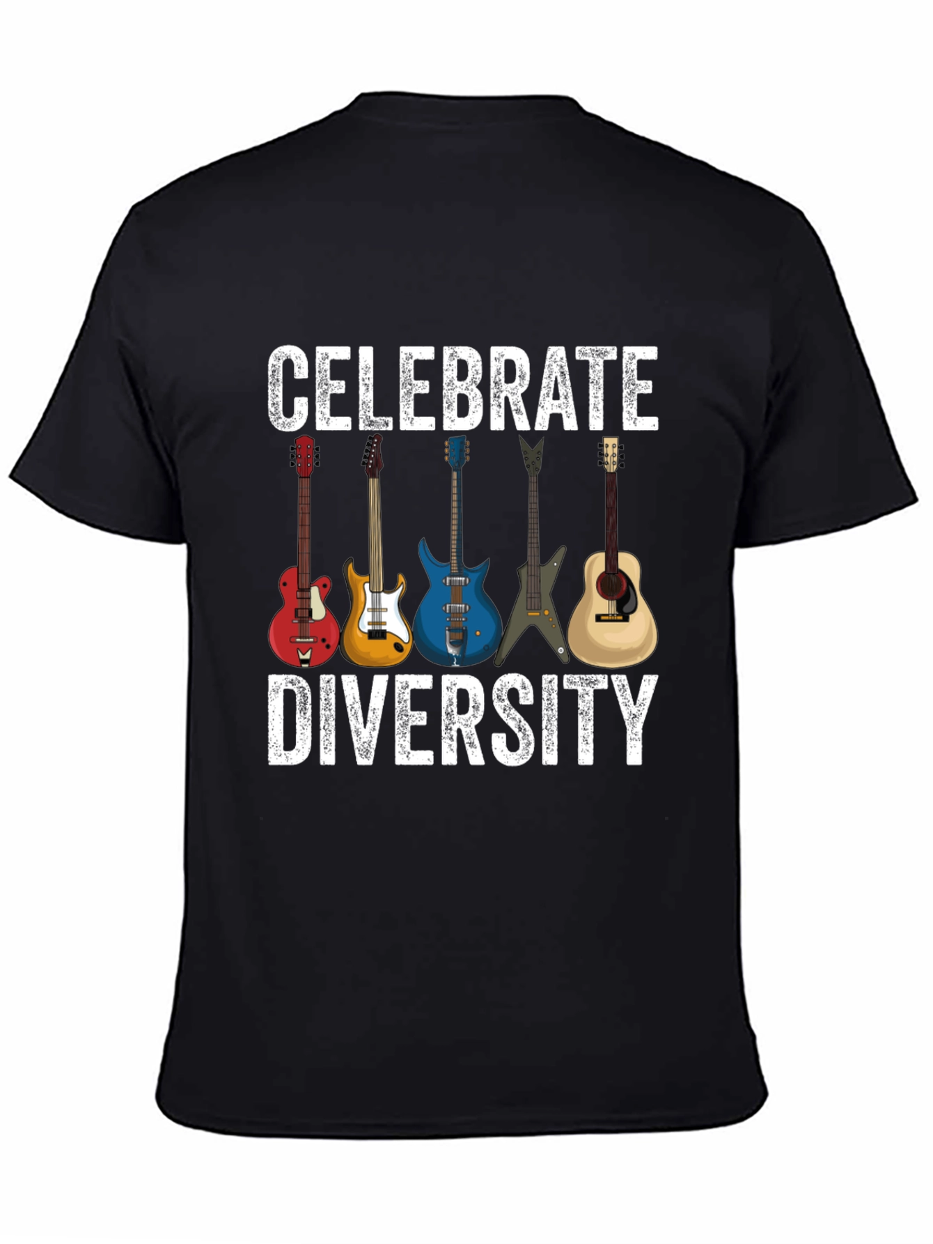 Celebrate Diversity Guitar T-Shirt - Music Lover Tee
