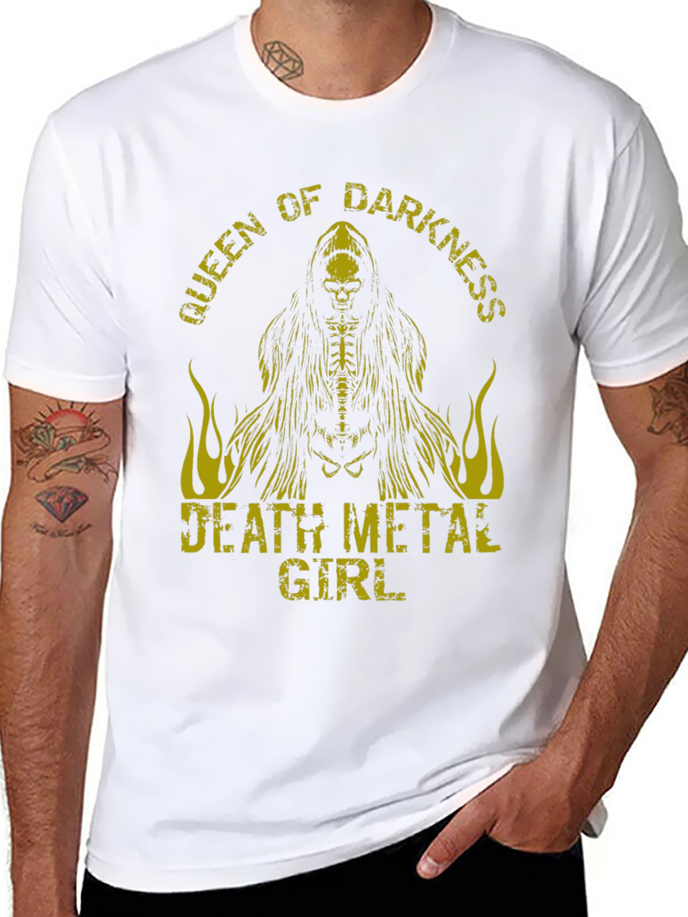Queen of Darkness Death Metal Girl Graphic Tee
